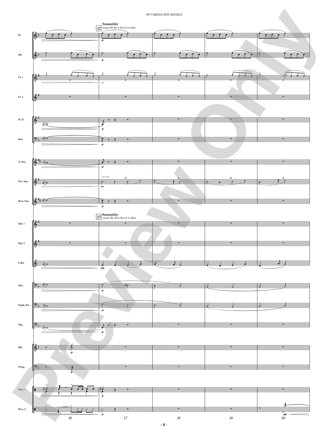 Of Carols and Angels: Concert Band Conductor Score & Parts