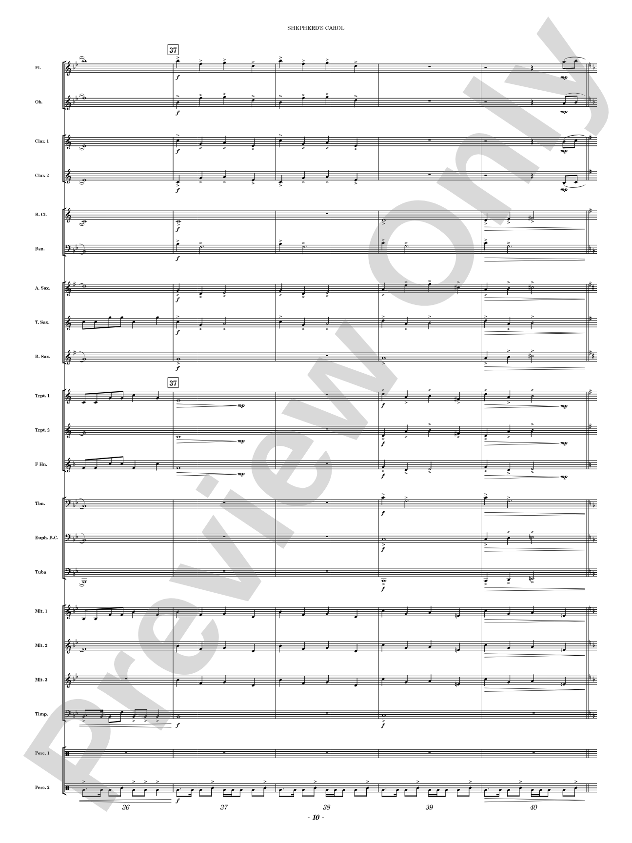 Shepherd's Carol: Concert Band Conductor Score & Parts
