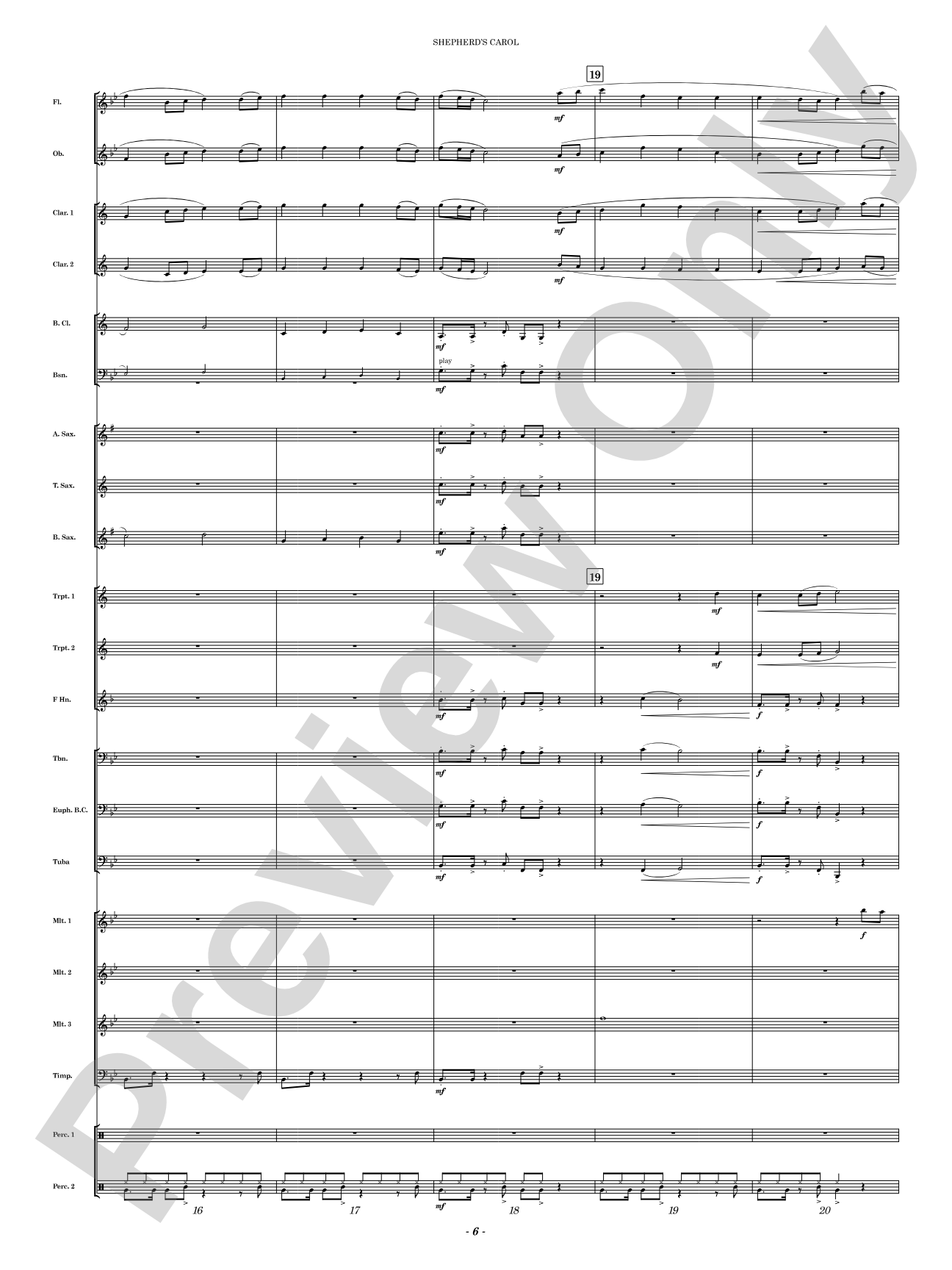 Shepherd's Carol: Concert Band Conductor Score & Parts