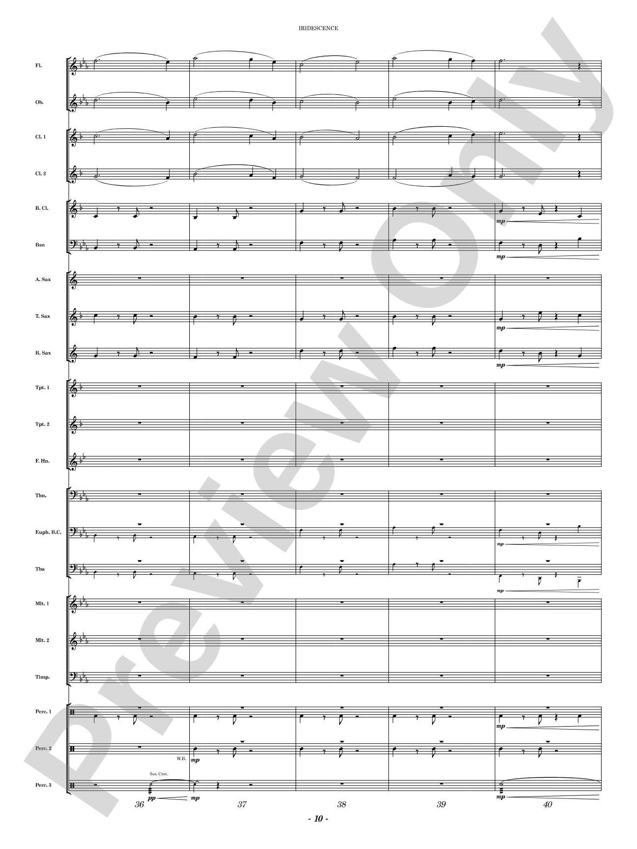 Iridescence: Concert Band Conductor Score & Parts