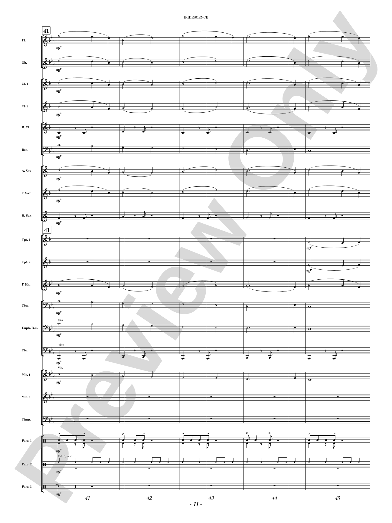 Iridescence: Concert Band Conductor Score & Parts
