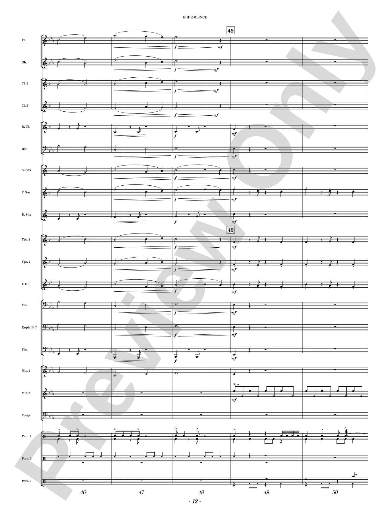 Iridescence: Concert Band Conductor Score & Parts