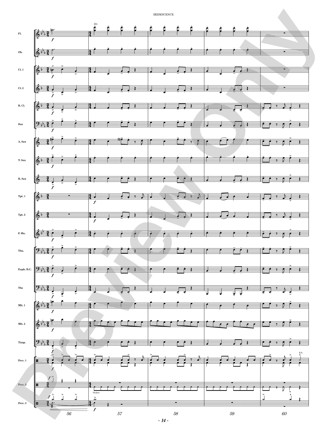 Iridescence: Concert Band Conductor Score & Parts