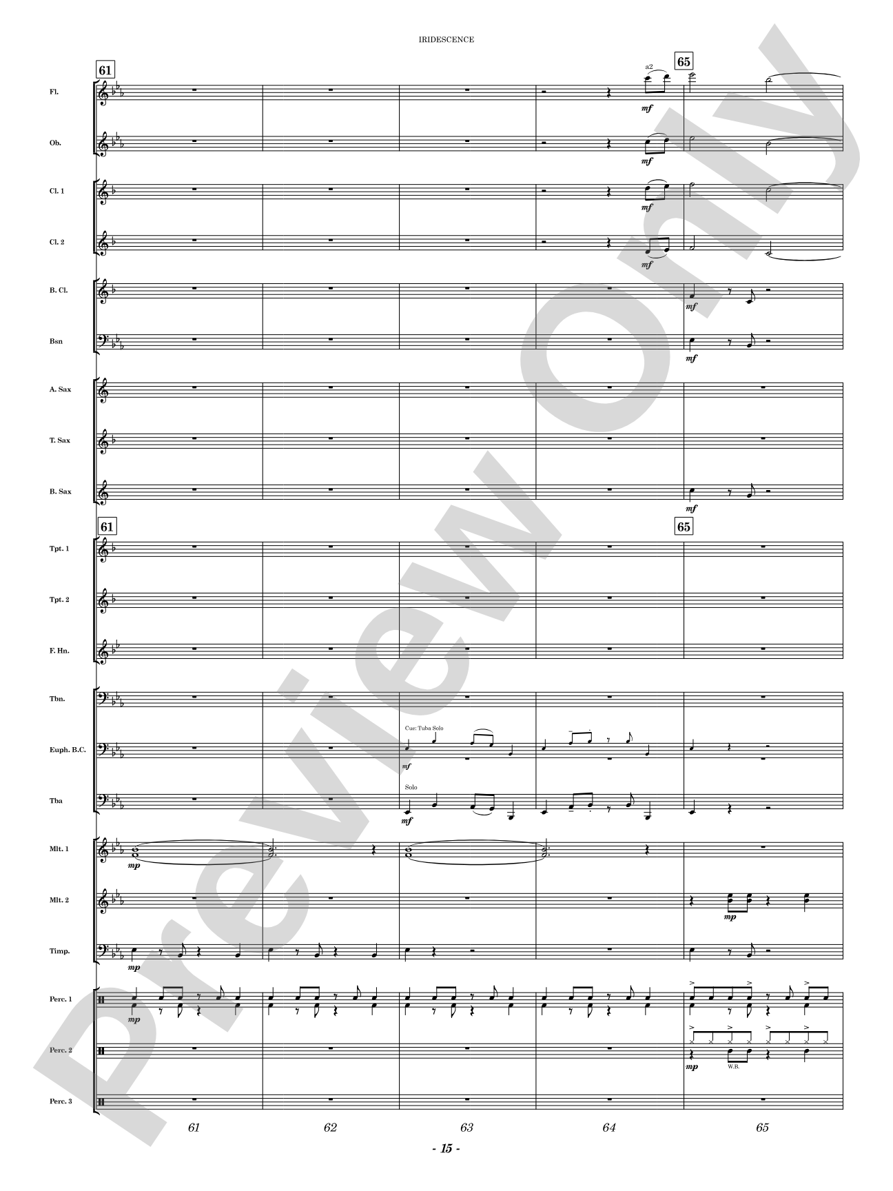 Iridescence: Concert Band Conductor Score & Parts