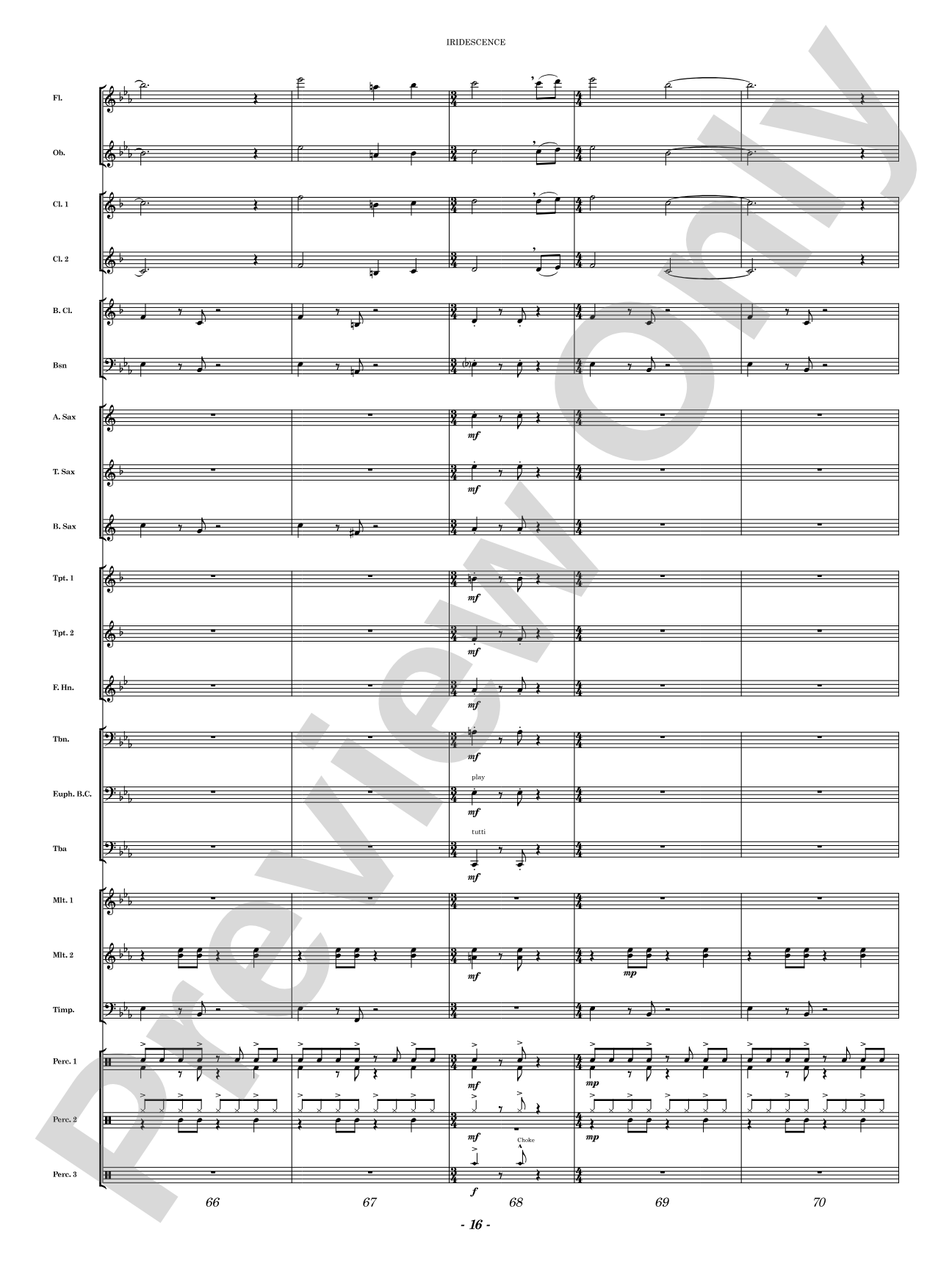 Iridescence: Concert Band Conductor Score & Parts