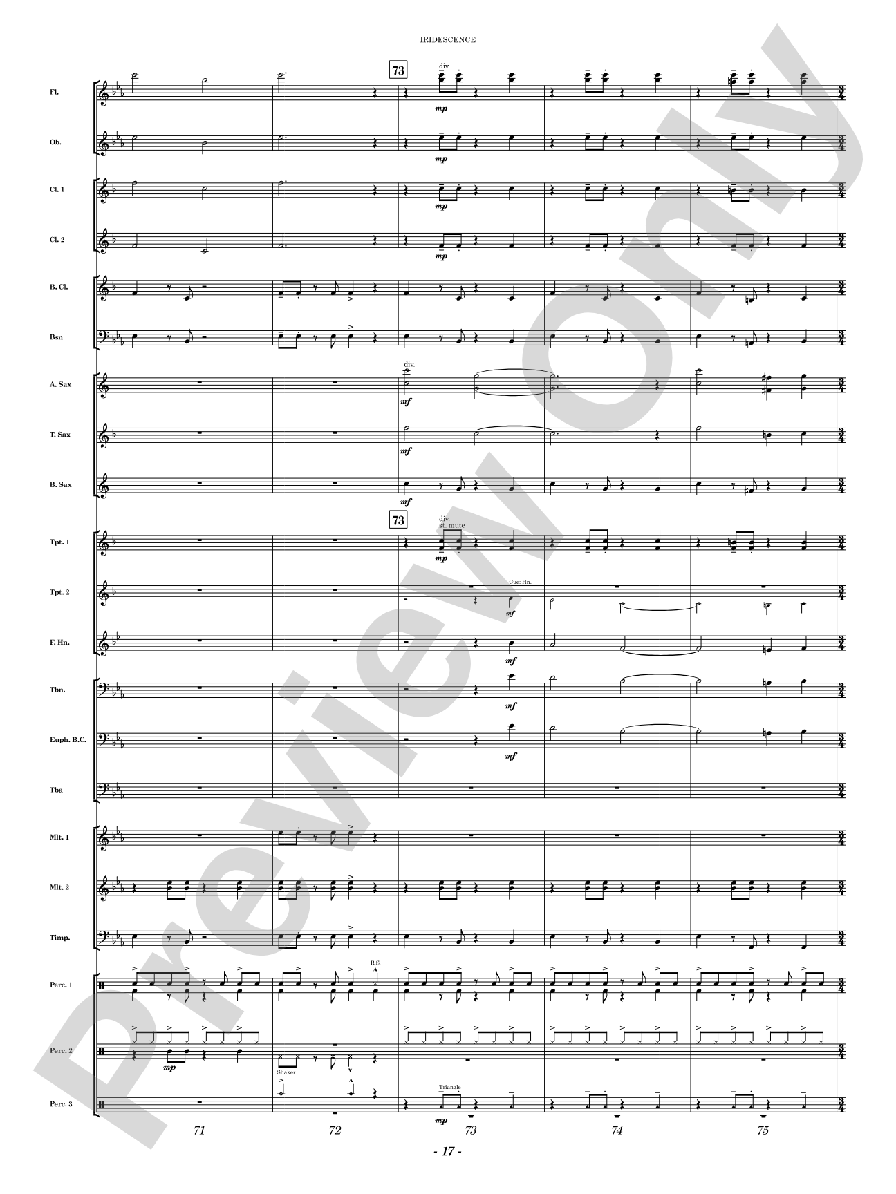Iridescence: Concert Band Conductor Score & Parts