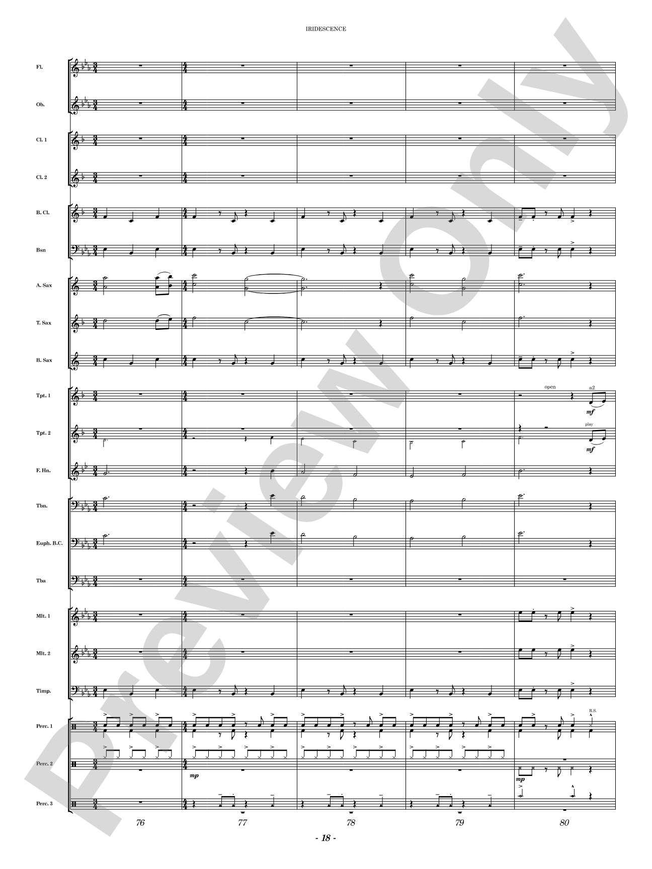 Iridescence: Concert Band Conductor Score & Parts