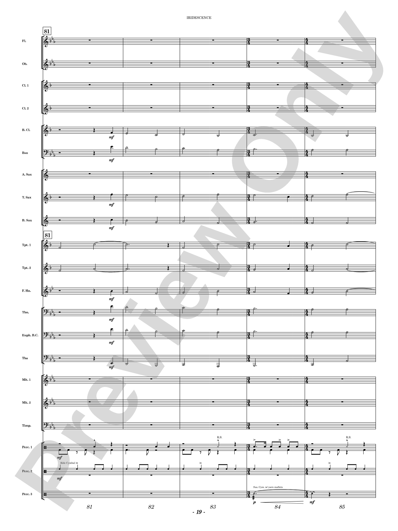 Iridescence: Concert Band Conductor Score & Parts