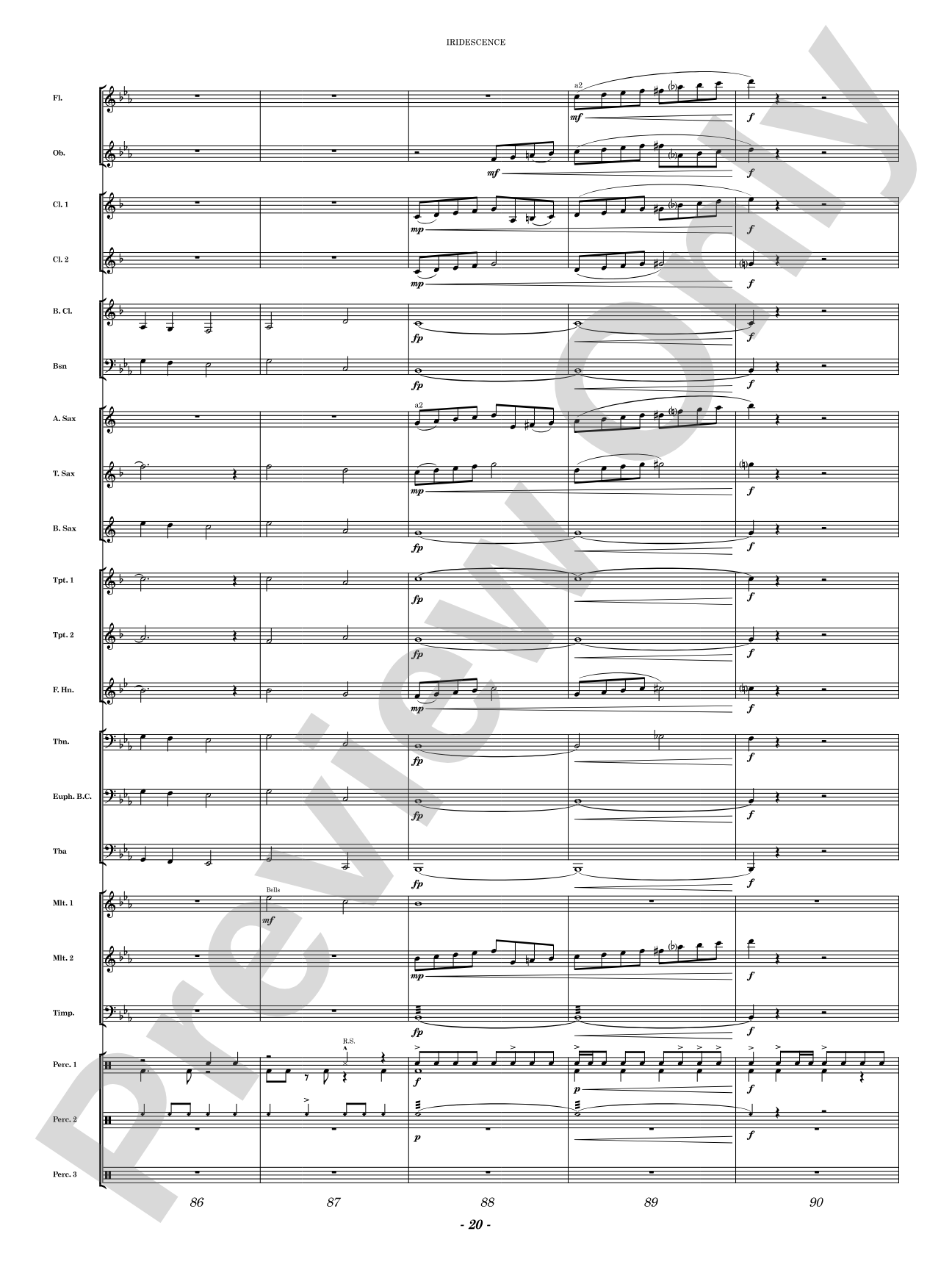 Iridescence: Concert Band Conductor Score & Parts