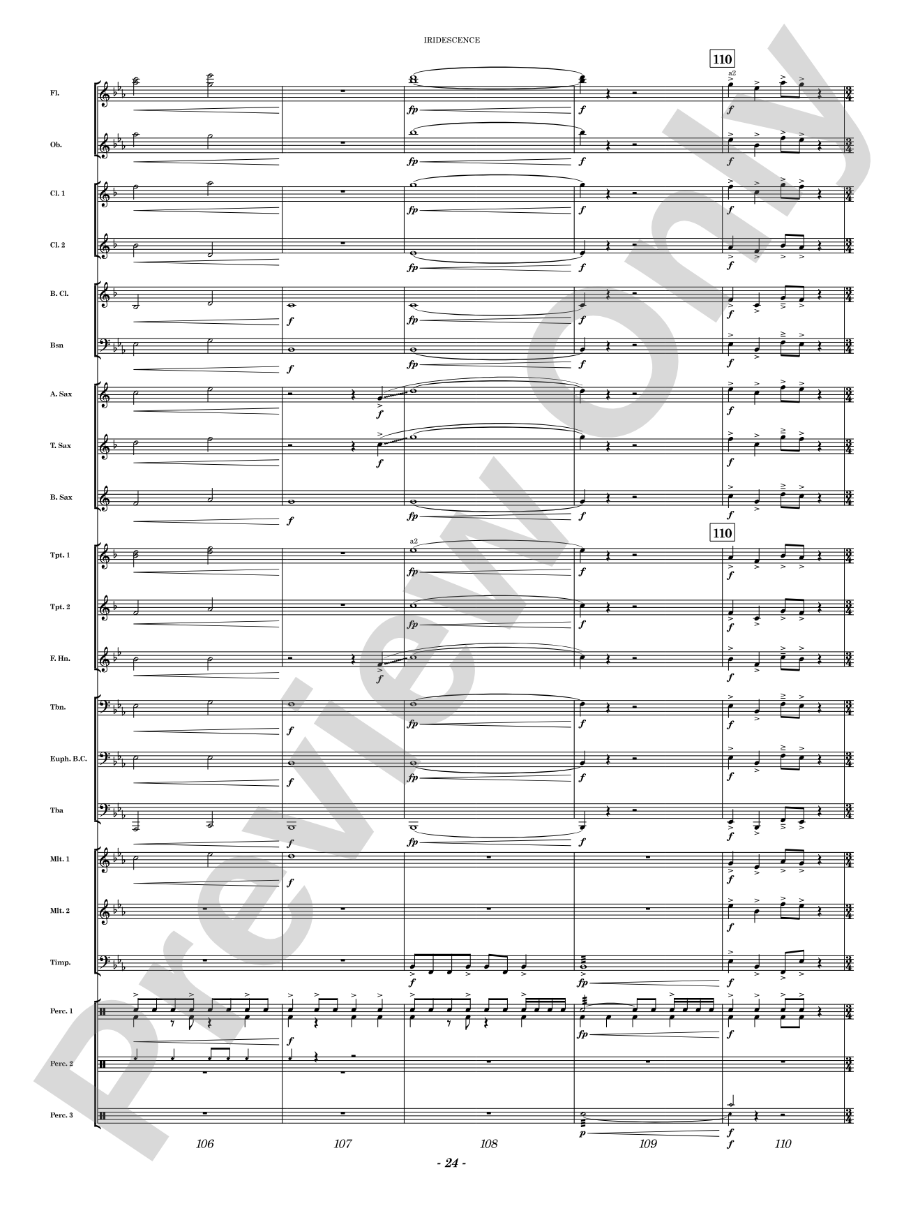 Iridescence: Concert Band Conductor Score & Parts