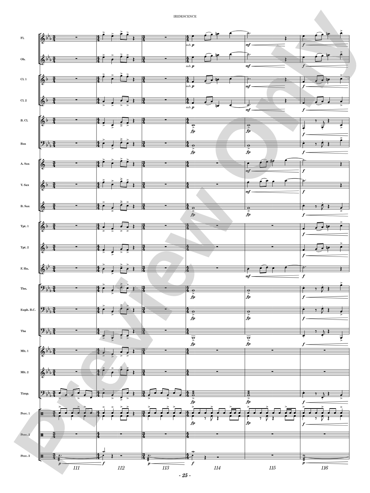 Iridescence: Concert Band Conductor Score & Parts