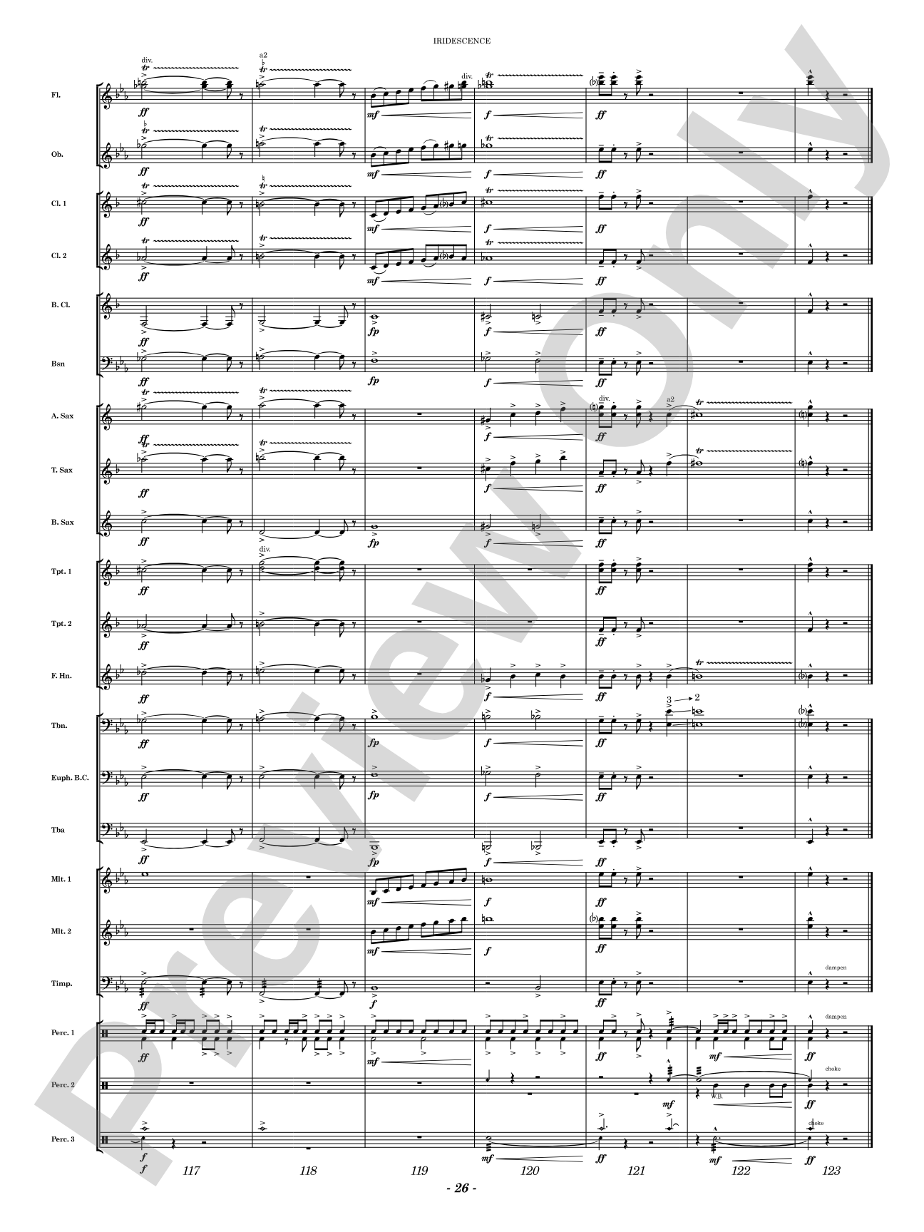 Iridescence: Concert Band Conductor Score & Parts