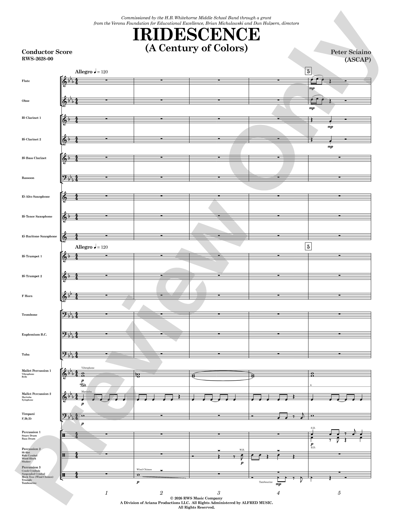 Iridescence: Concert Band Conductor Score & Parts