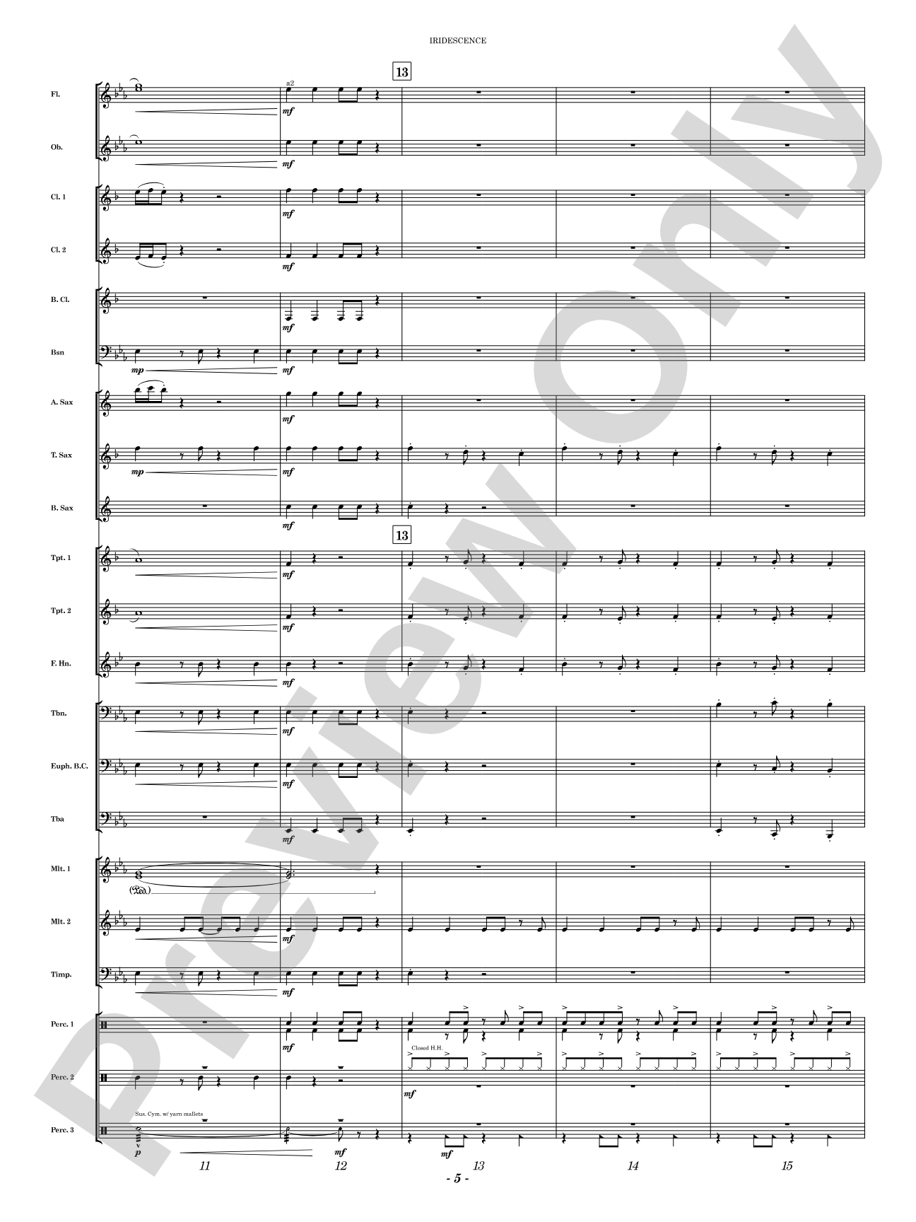 Iridescence: Concert Band Conductor Score & Parts