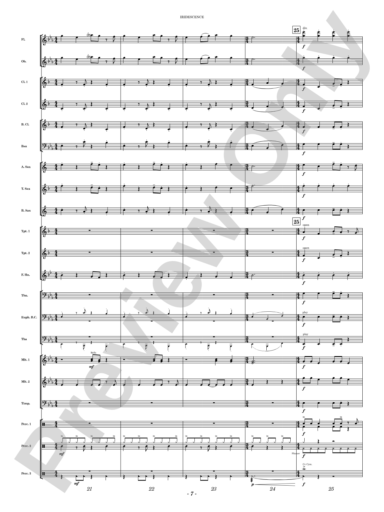 Iridescence: Concert Band Conductor Score & Parts