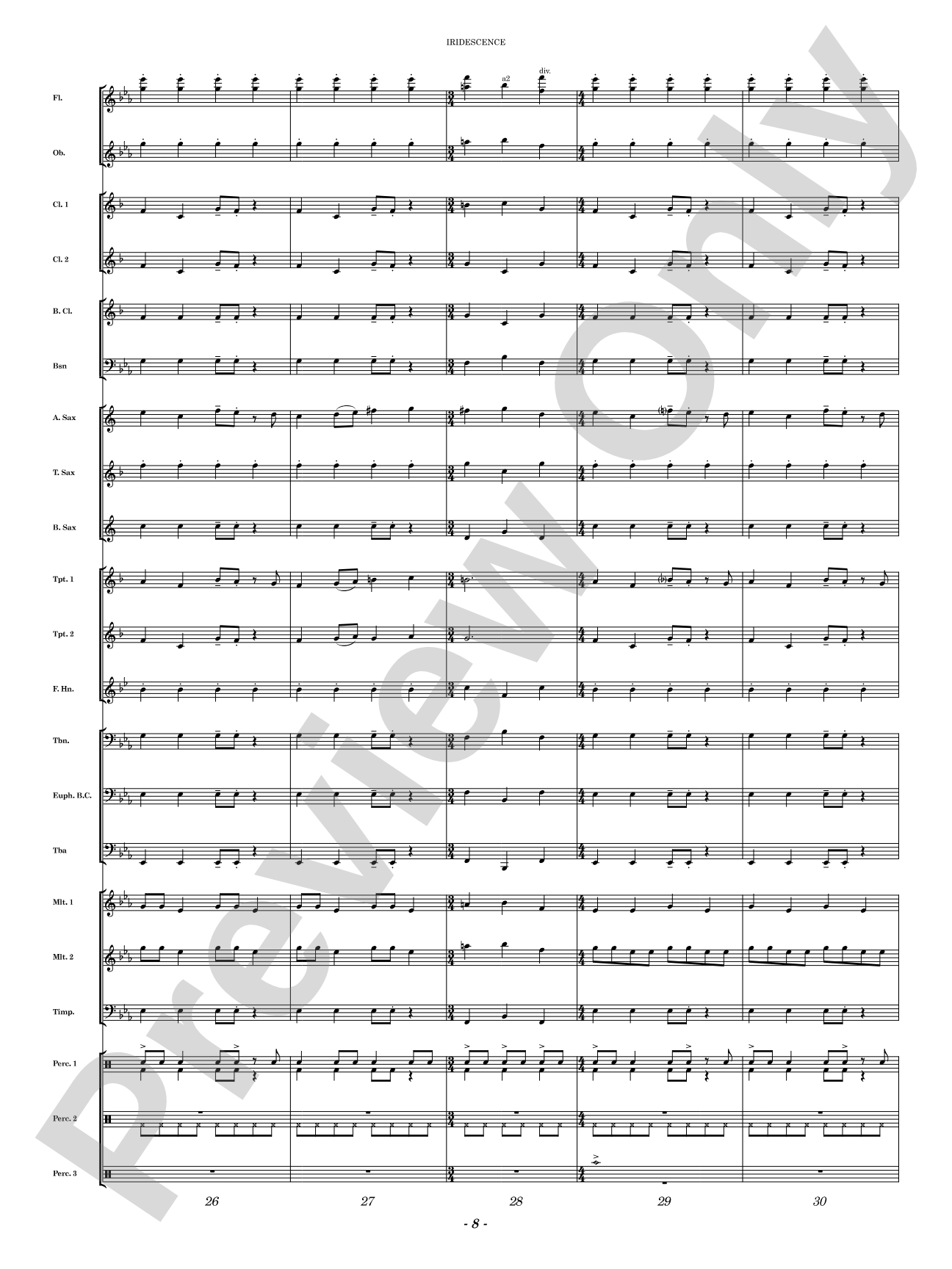 Iridescence: Concert Band Conductor Score & Parts