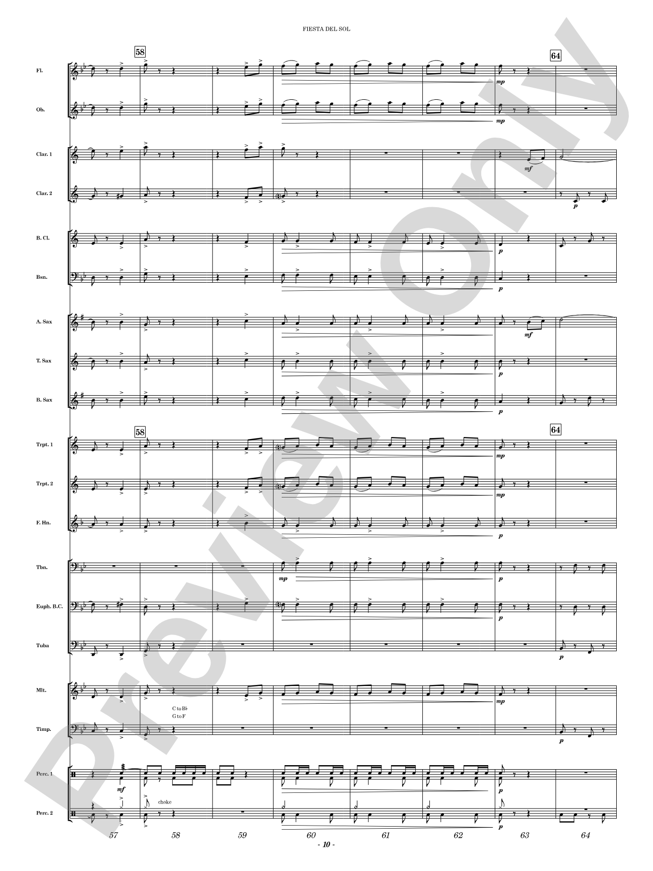 Fiesta del Sol: Concert Band Conductor Score & Parts
