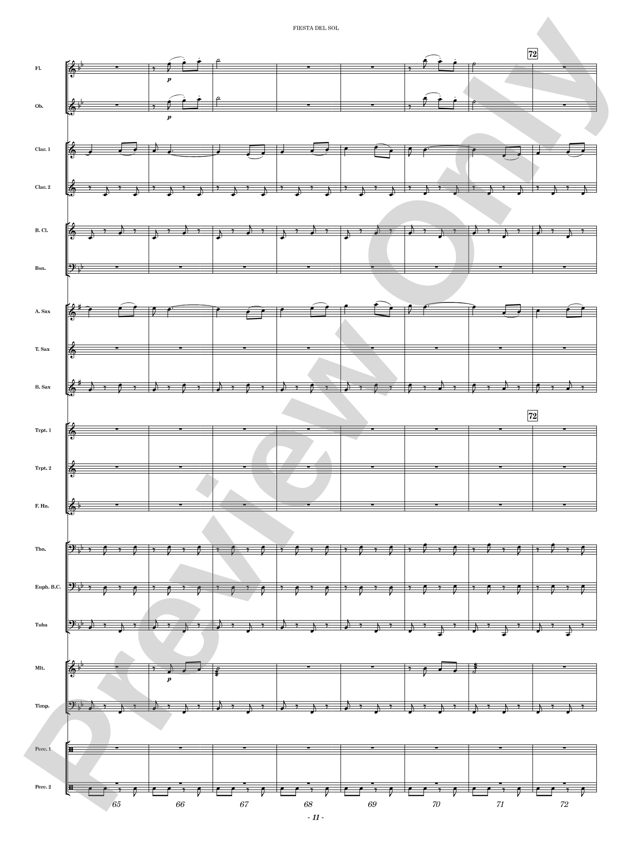 Fiesta del Sol: Concert Band Conductor Score & Parts