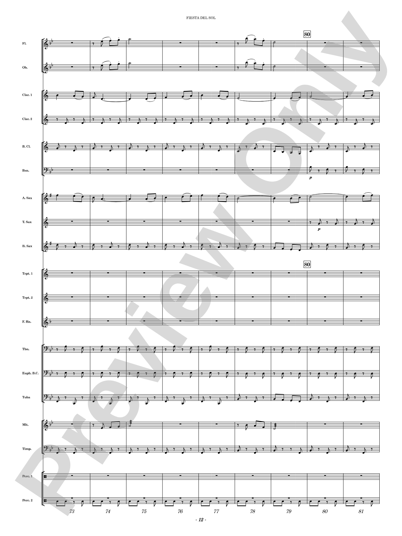 Fiesta del Sol: Concert Band Conductor Score & Parts