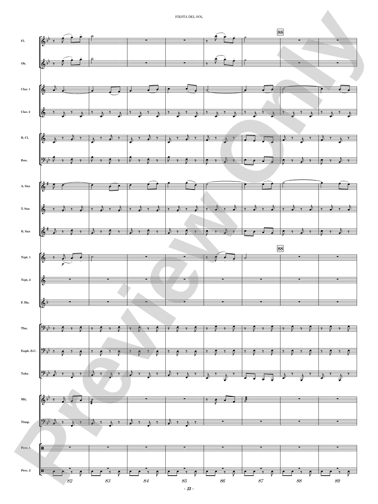 Fiesta del Sol: Concert Band Conductor Score & Parts