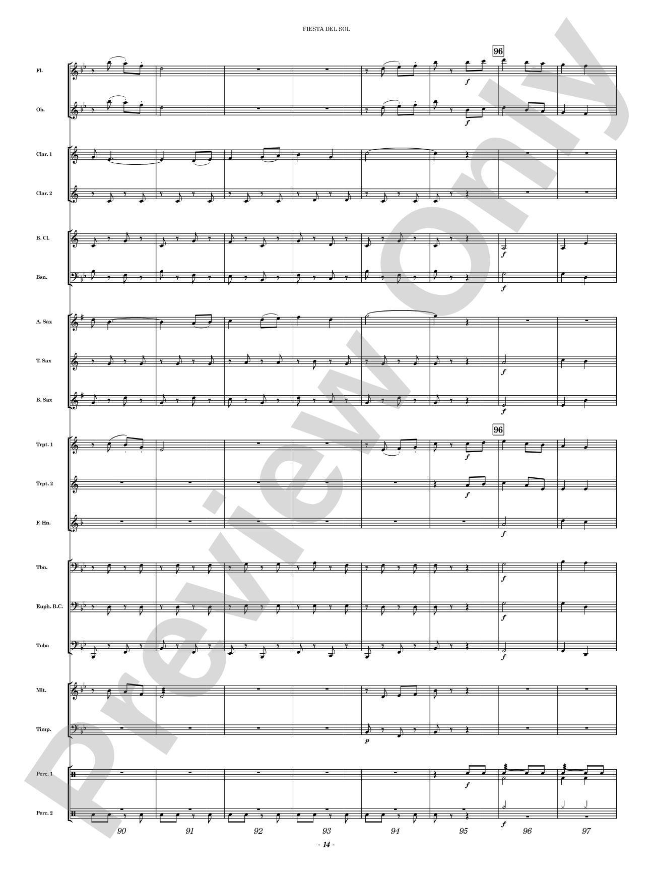 Fiesta del Sol: Concert Band Conductor Score & Parts