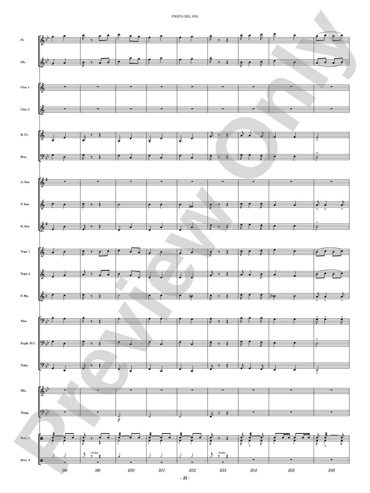 Fiesta del Sol: Concert Band Conductor Score & Parts
