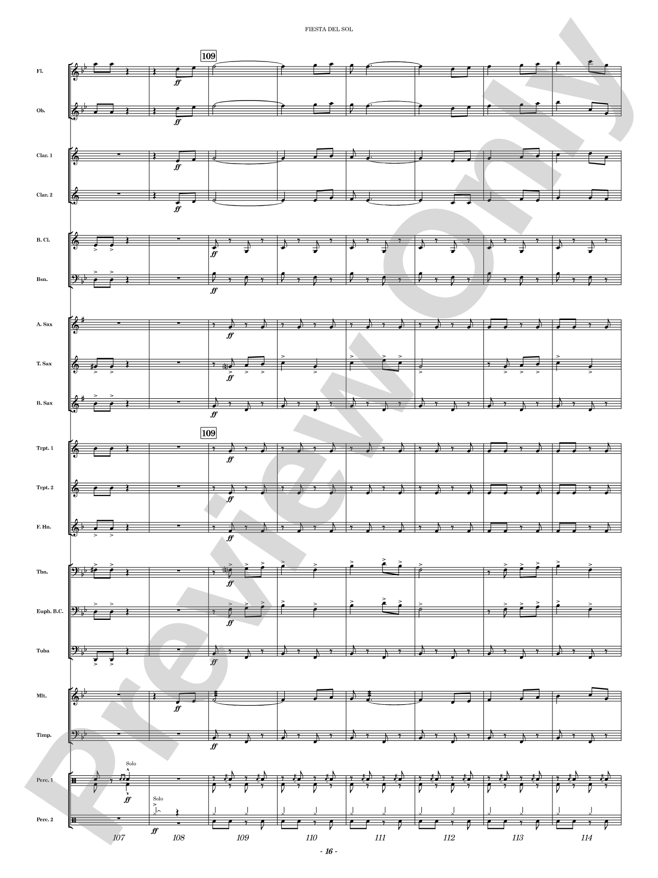 Fiesta del Sol: Concert Band Conductor Score & Parts
