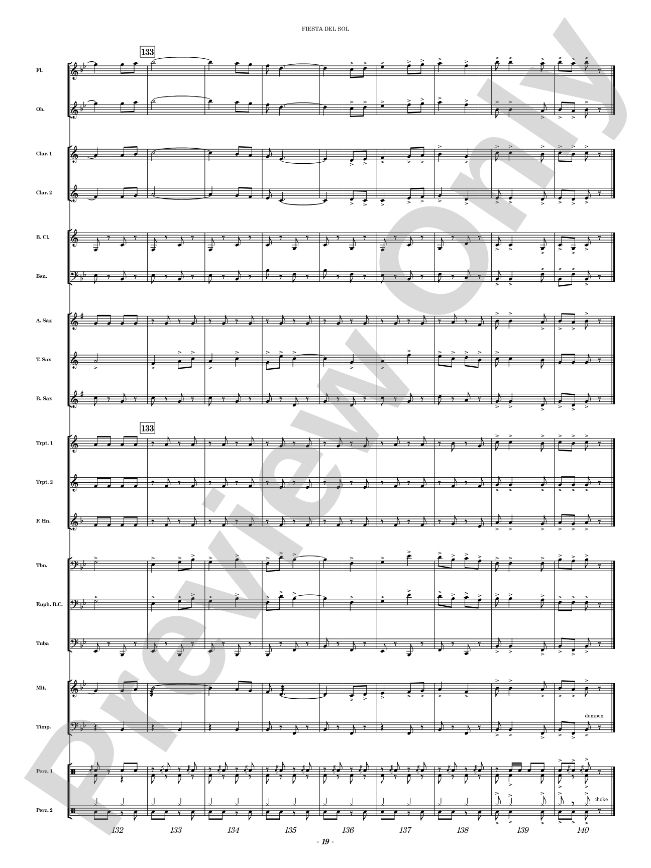 Fiesta del Sol: Concert Band Conductor Score & Parts