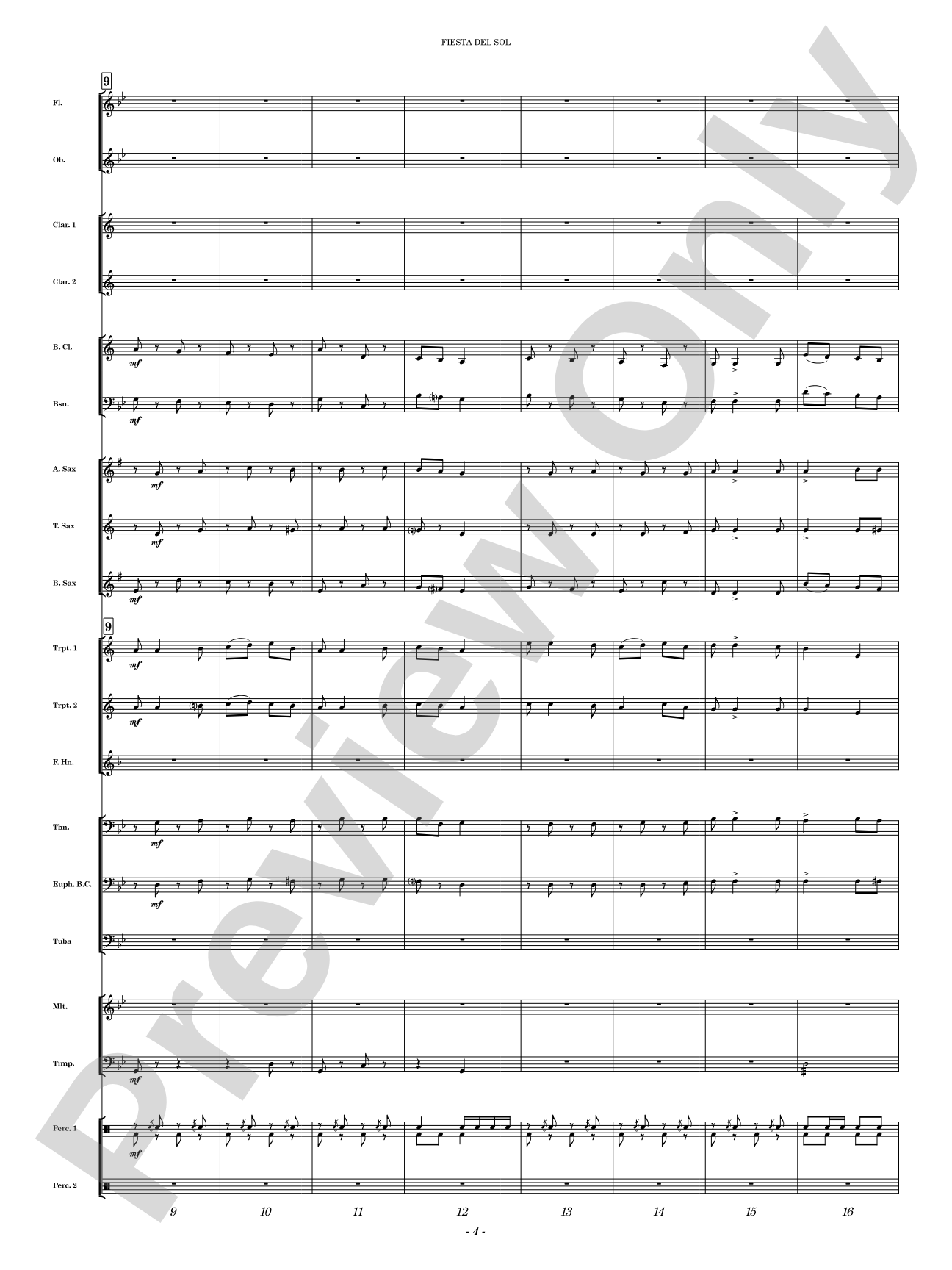 Fiesta del Sol: Concert Band Conductor Score & Parts