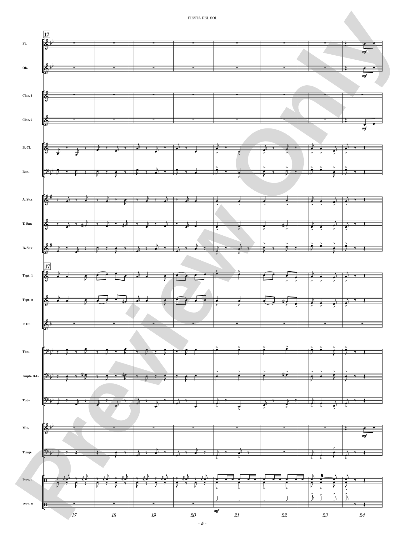 Fiesta del Sol: Concert Band Conductor Score & Parts