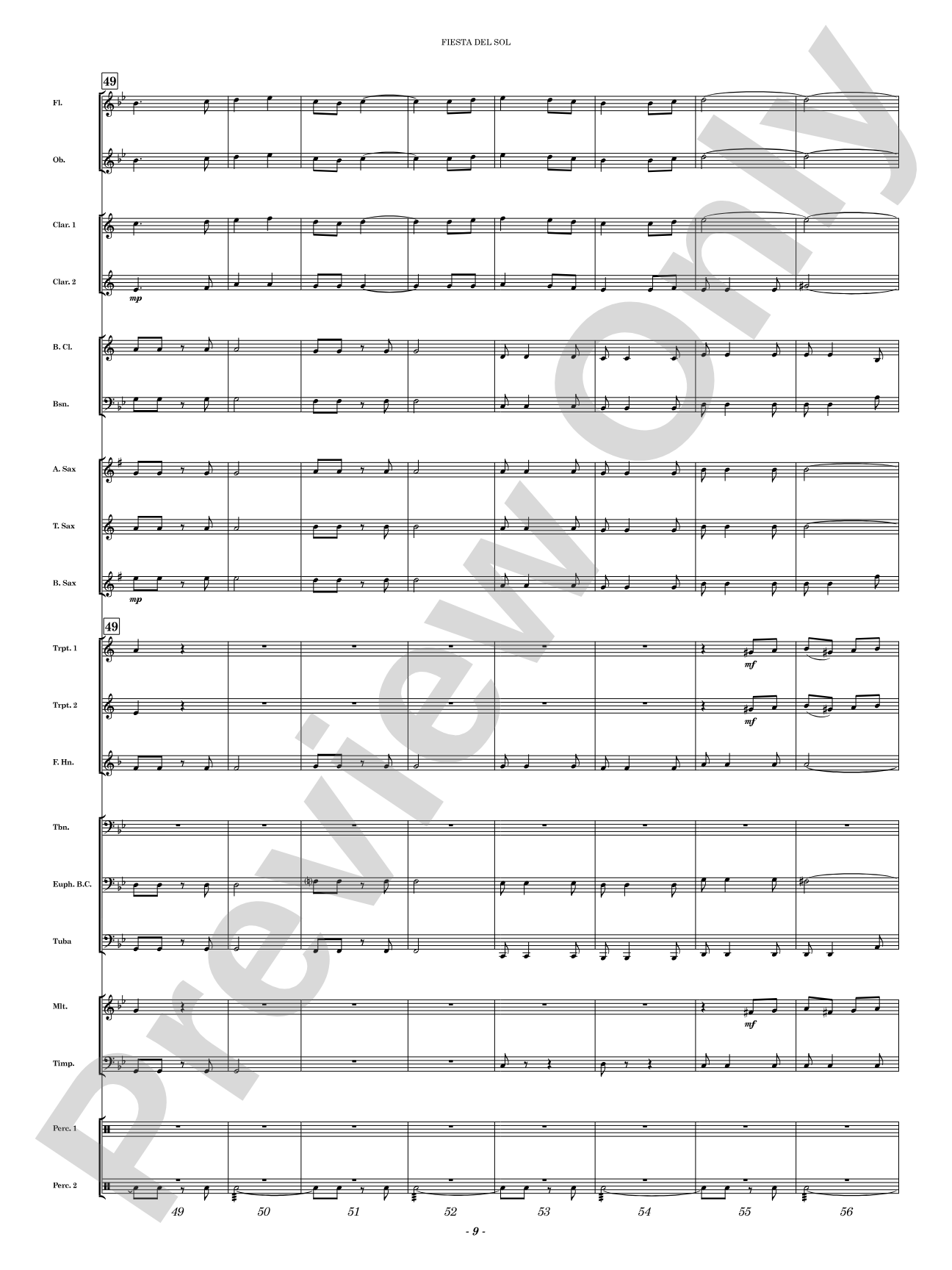 Fiesta del Sol: Concert Band Conductor Score & Parts