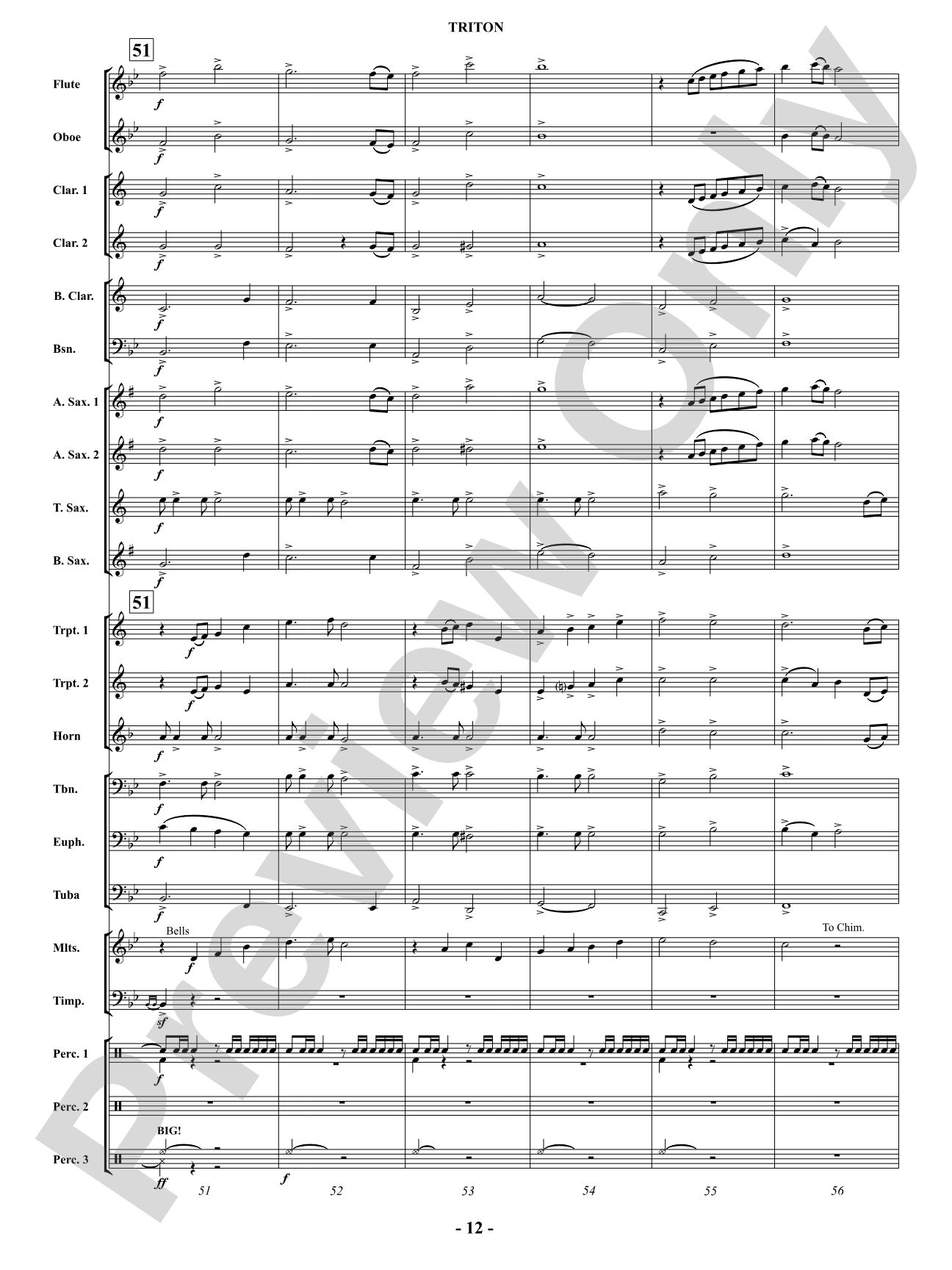 Triton: Concert Band Conductor Score & Parts