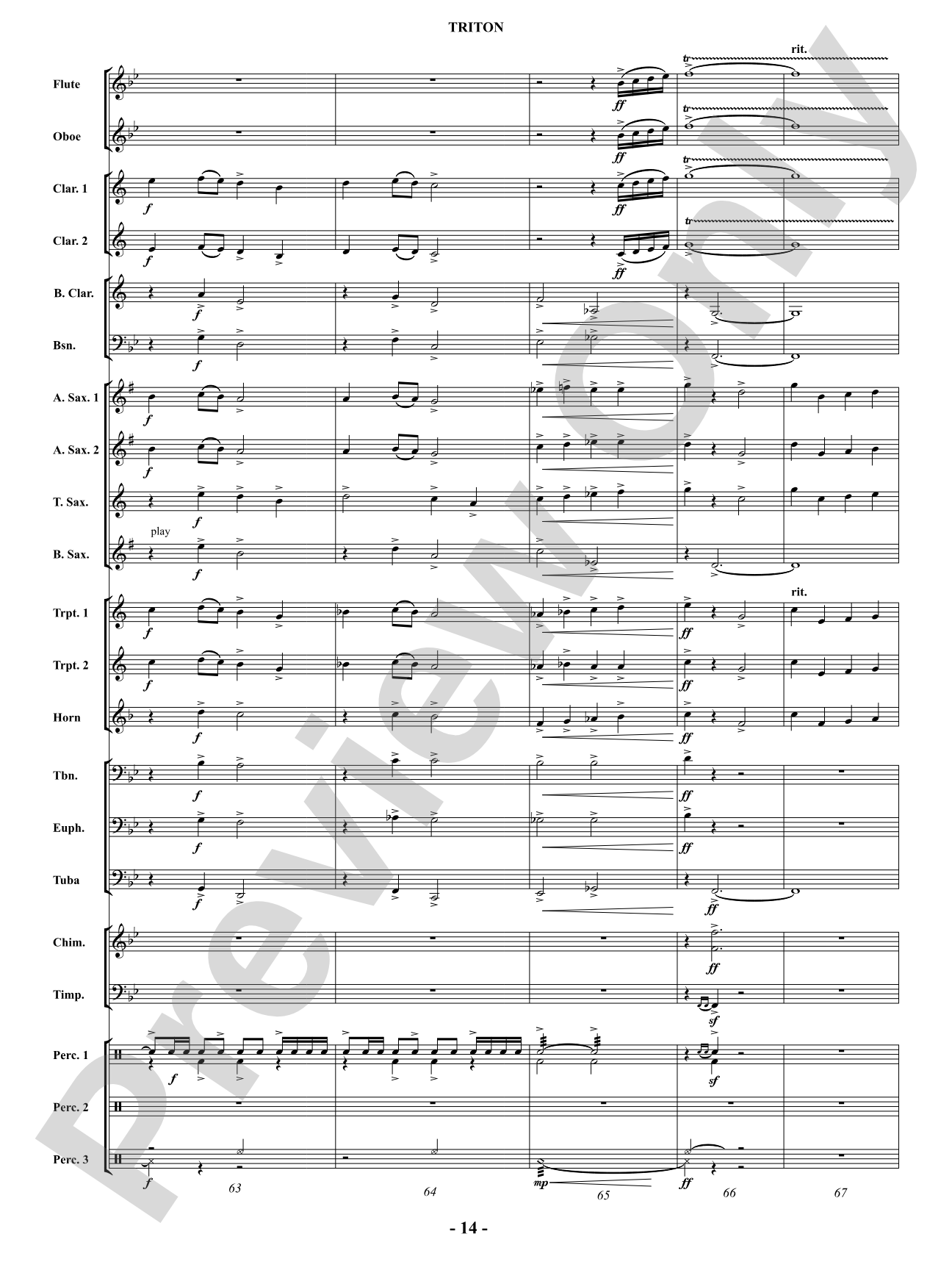 Triton: Concert Band Conductor Score & Parts