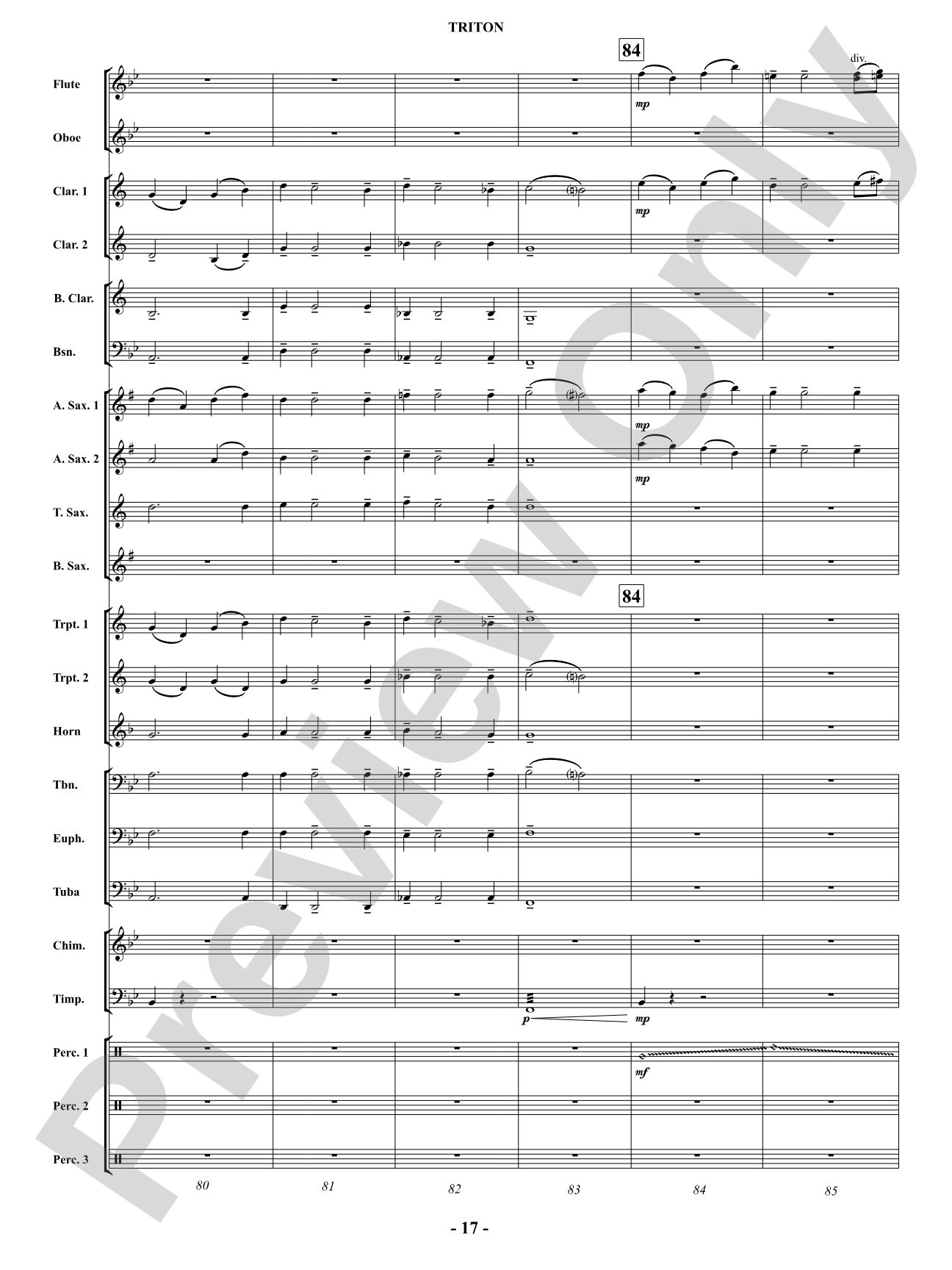 Triton: Concert Band Conductor Score & Parts