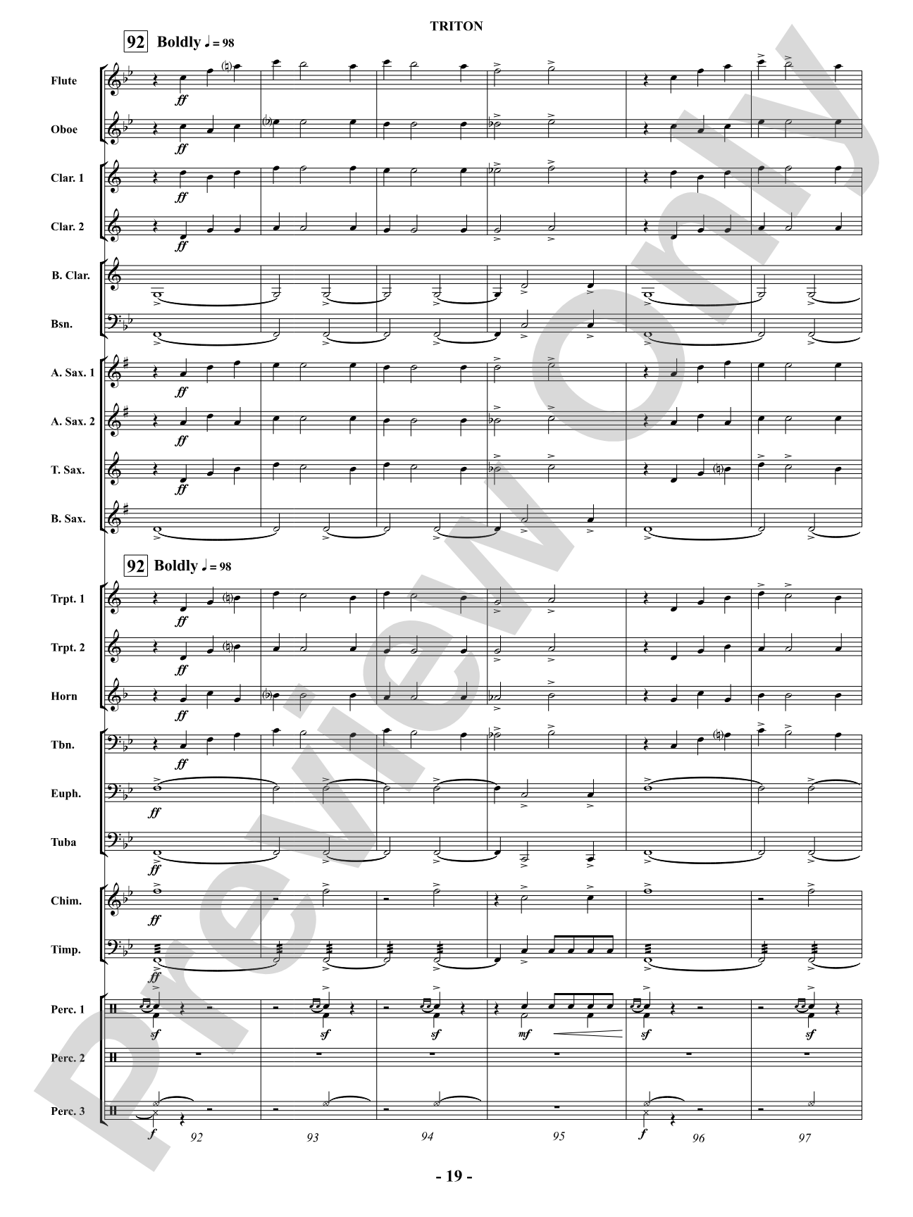Triton: Concert Band Conductor Score & Parts