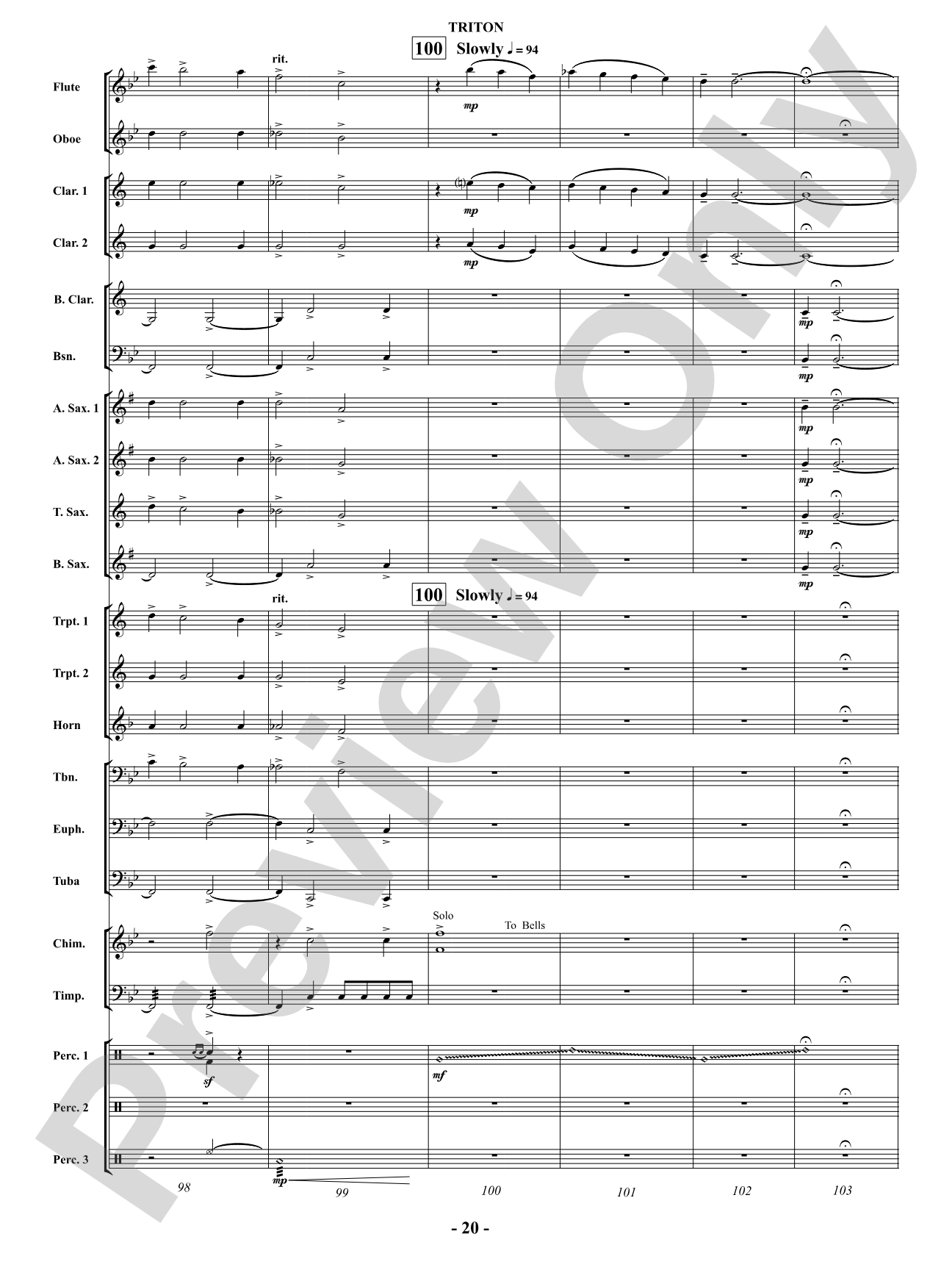 Triton: Concert Band Conductor Score & Parts