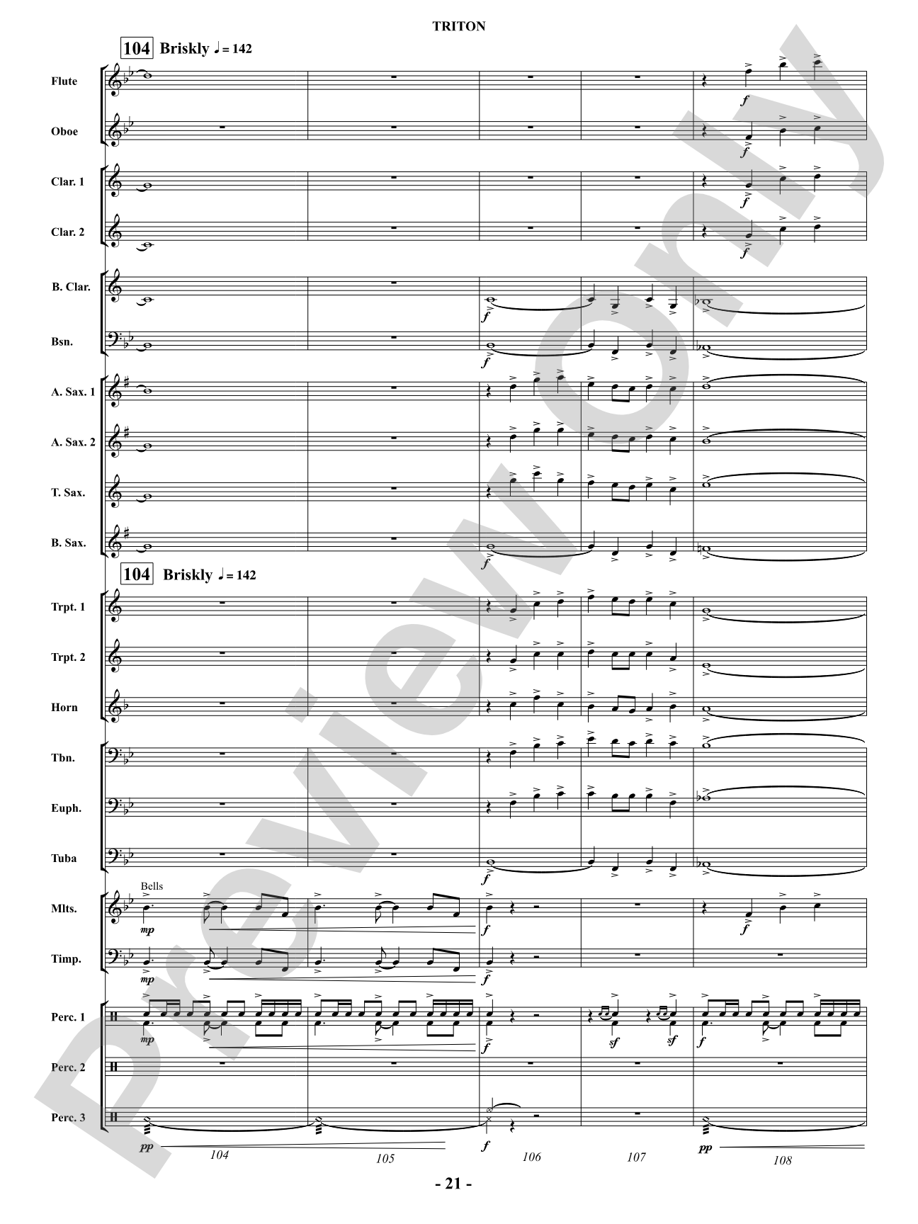 Triton: Concert Band Conductor Score & Parts