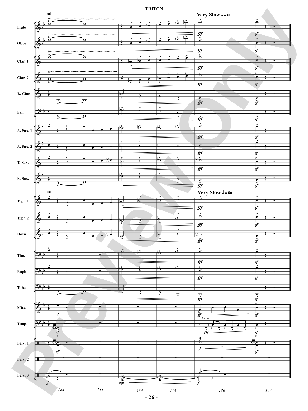 Triton: Concert Band Conductor Score & Parts