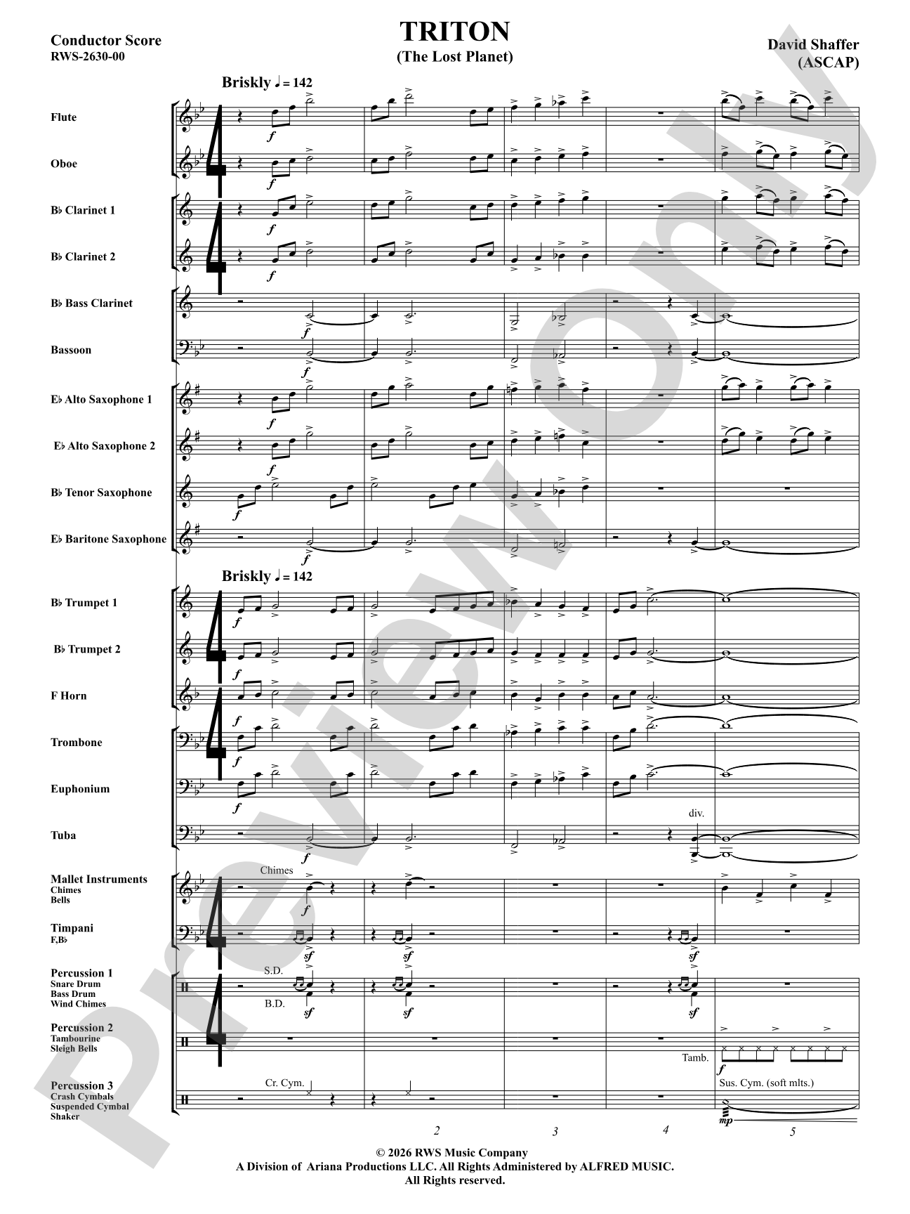 Triton: Concert Band Conductor Score & Parts