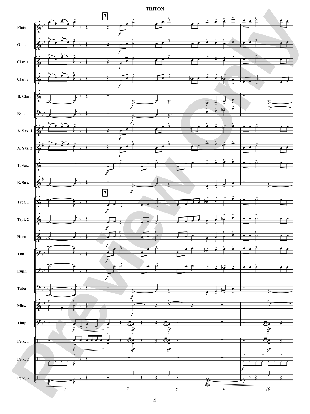 Triton: Concert Band Conductor Score & Parts