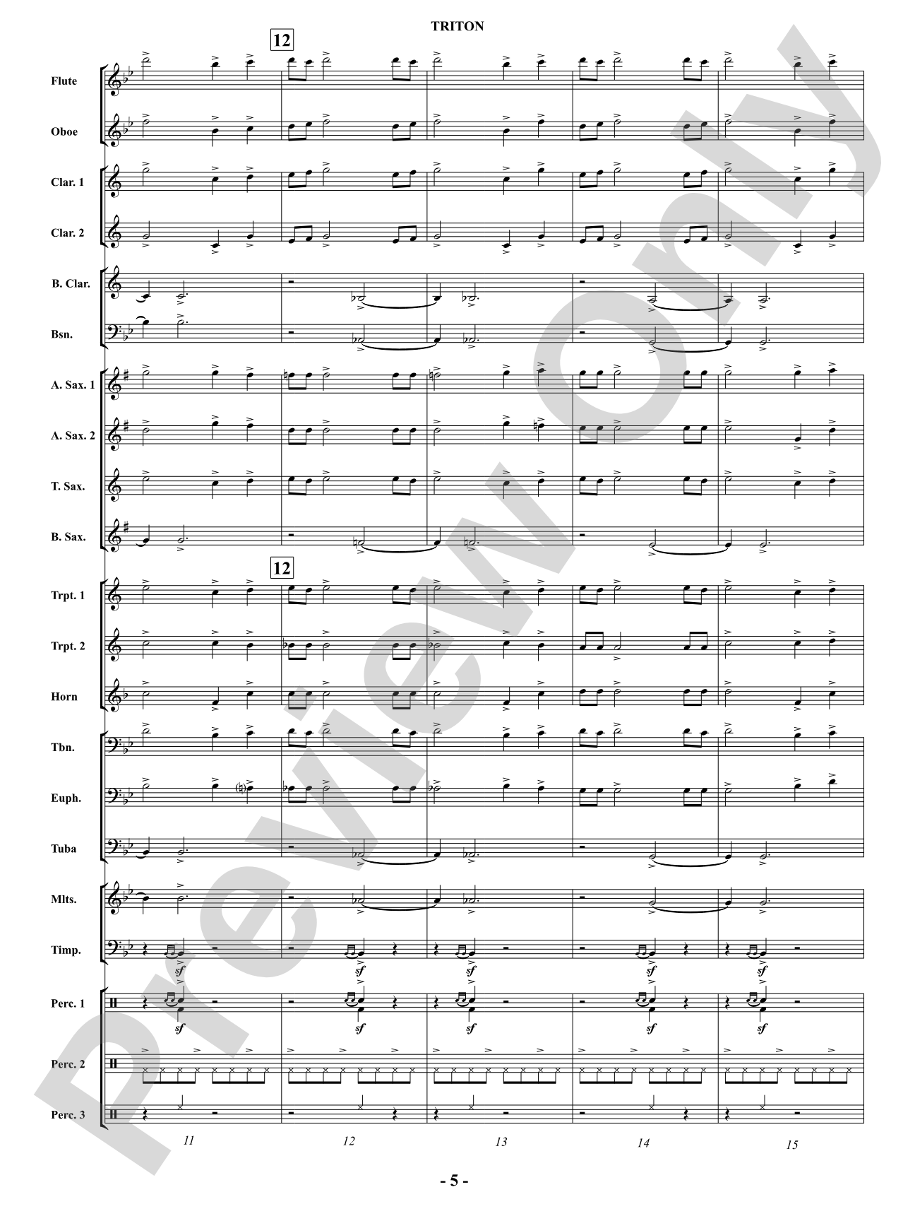 Triton: Concert Band Conductor Score & Parts