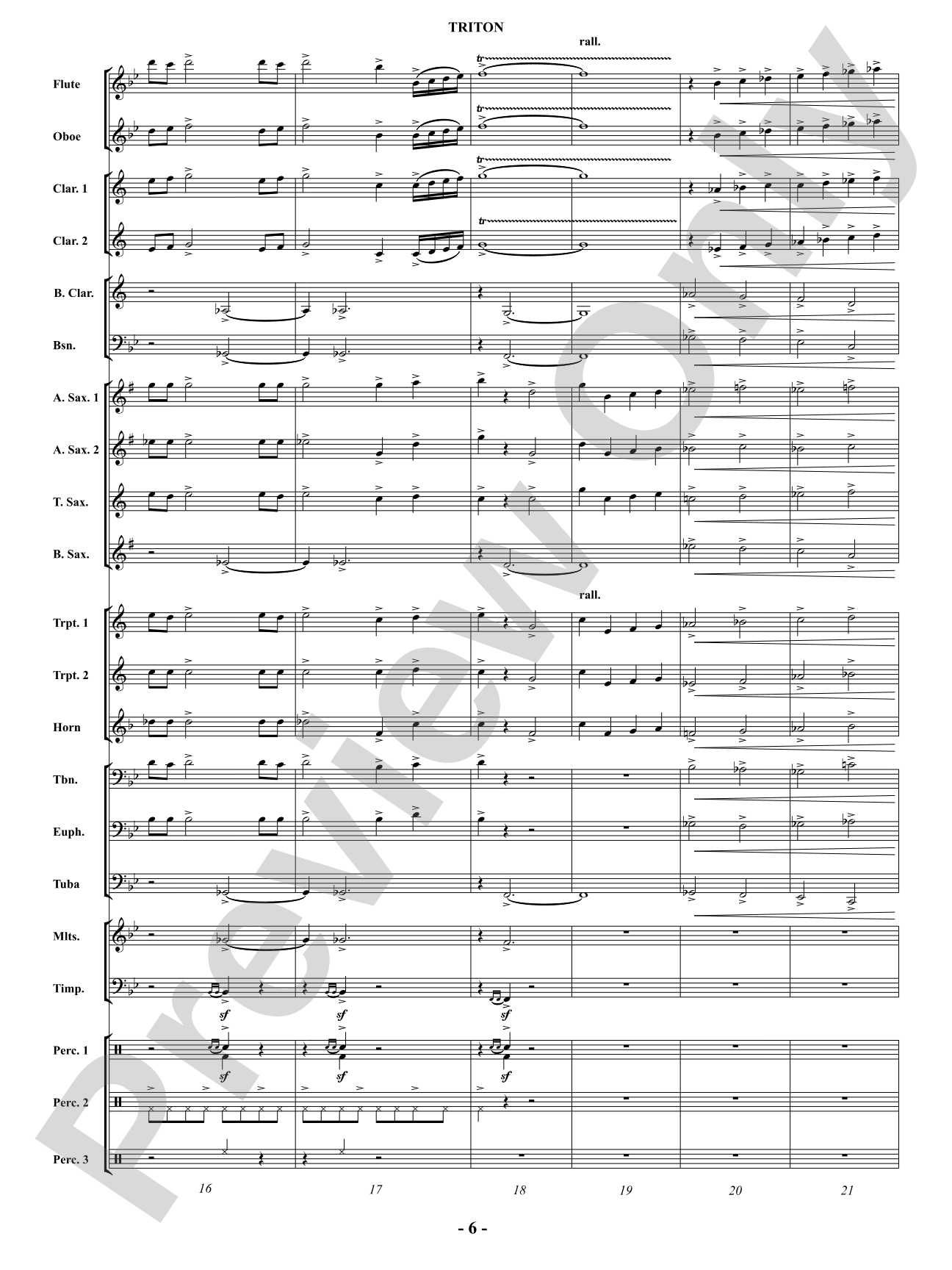 Triton: Concert Band Conductor Score & Parts