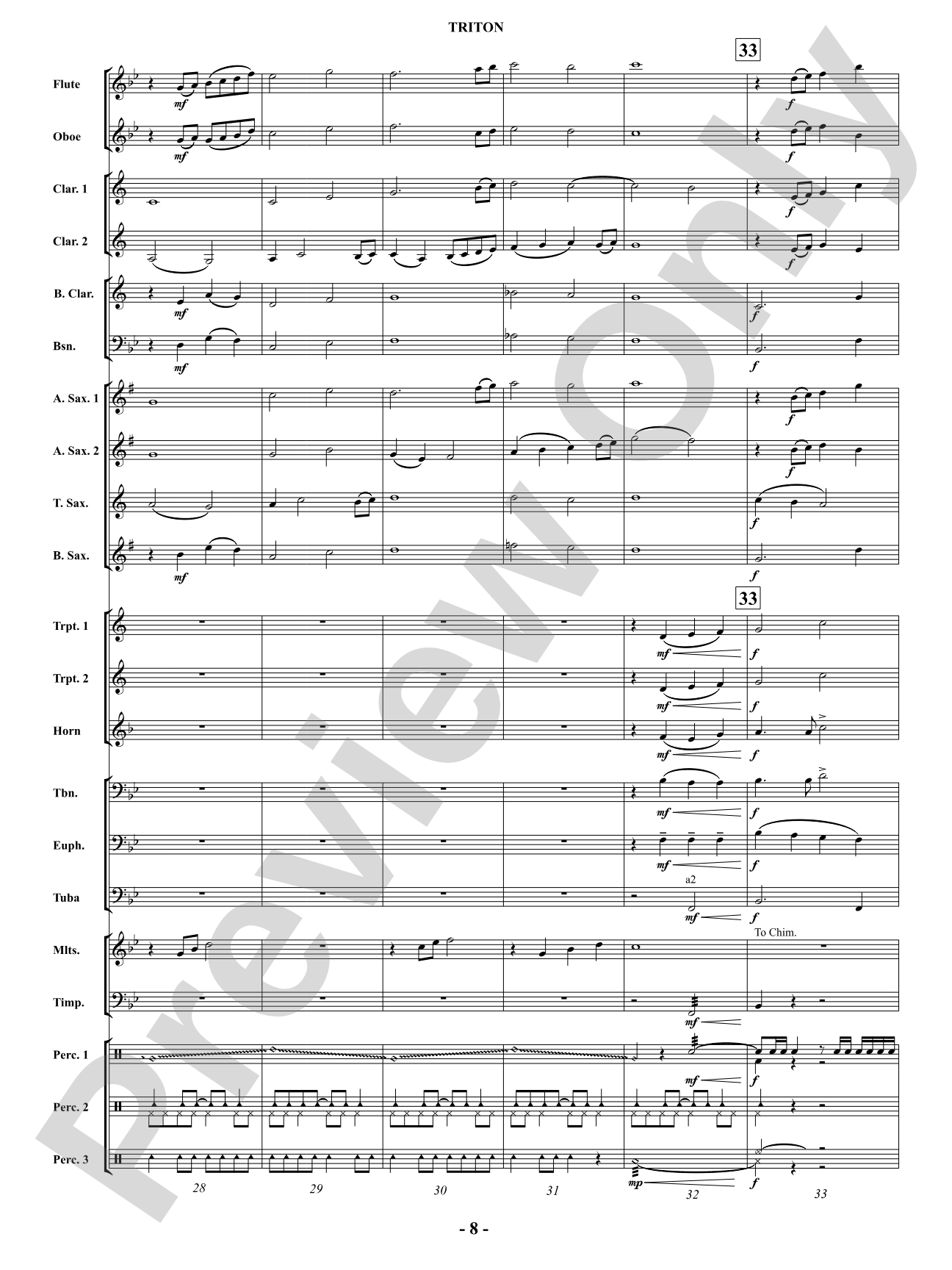 Triton: Concert Band Conductor Score & Parts