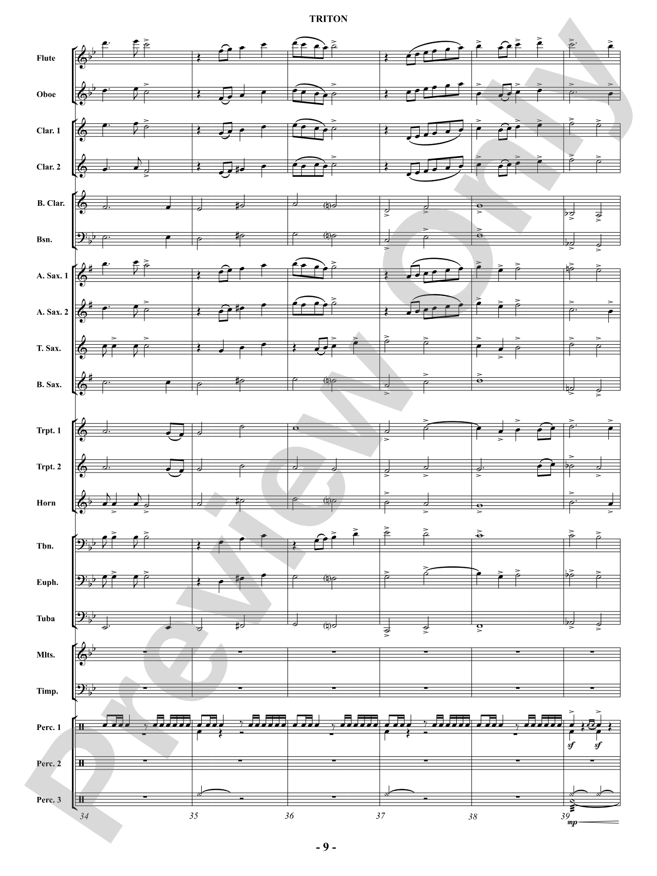 Triton: Concert Band Conductor Score & Parts