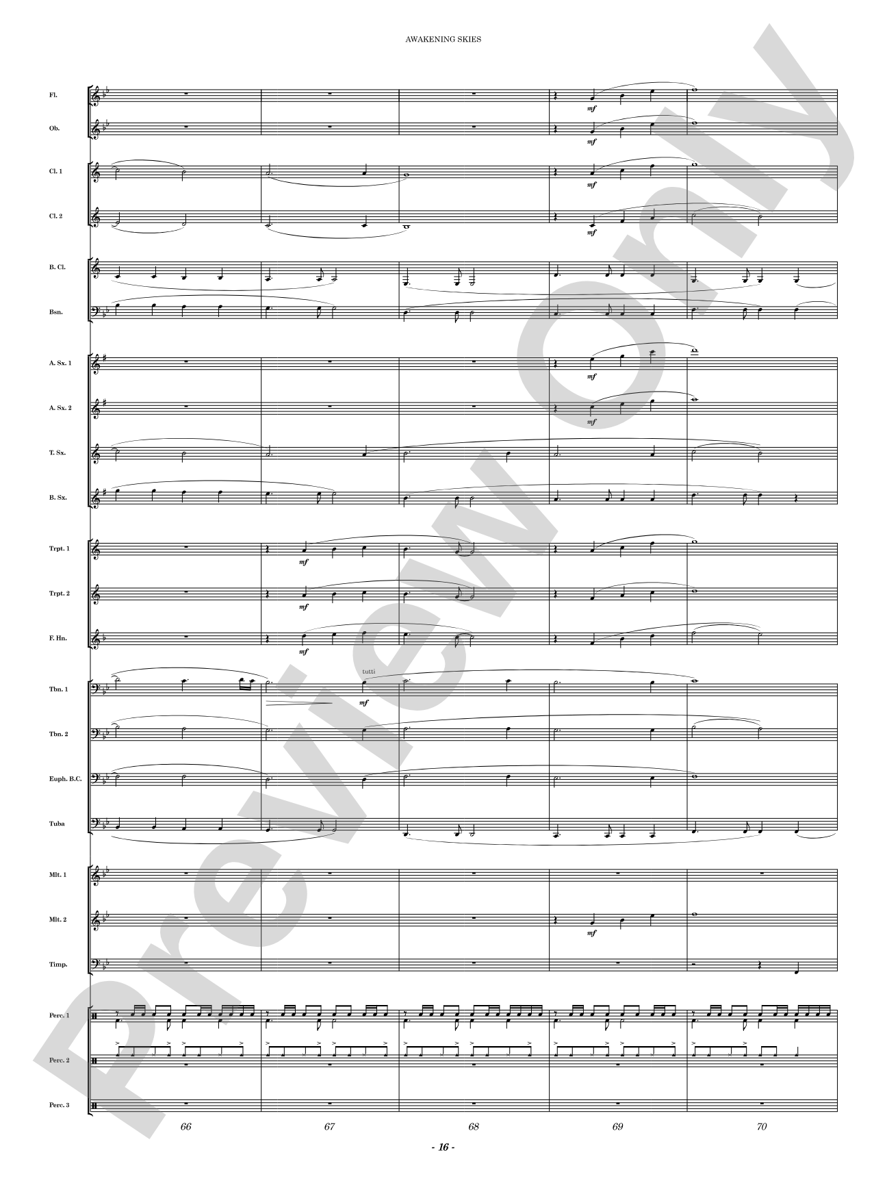 Awakening Skies: Concert Band Conductor Score & Parts