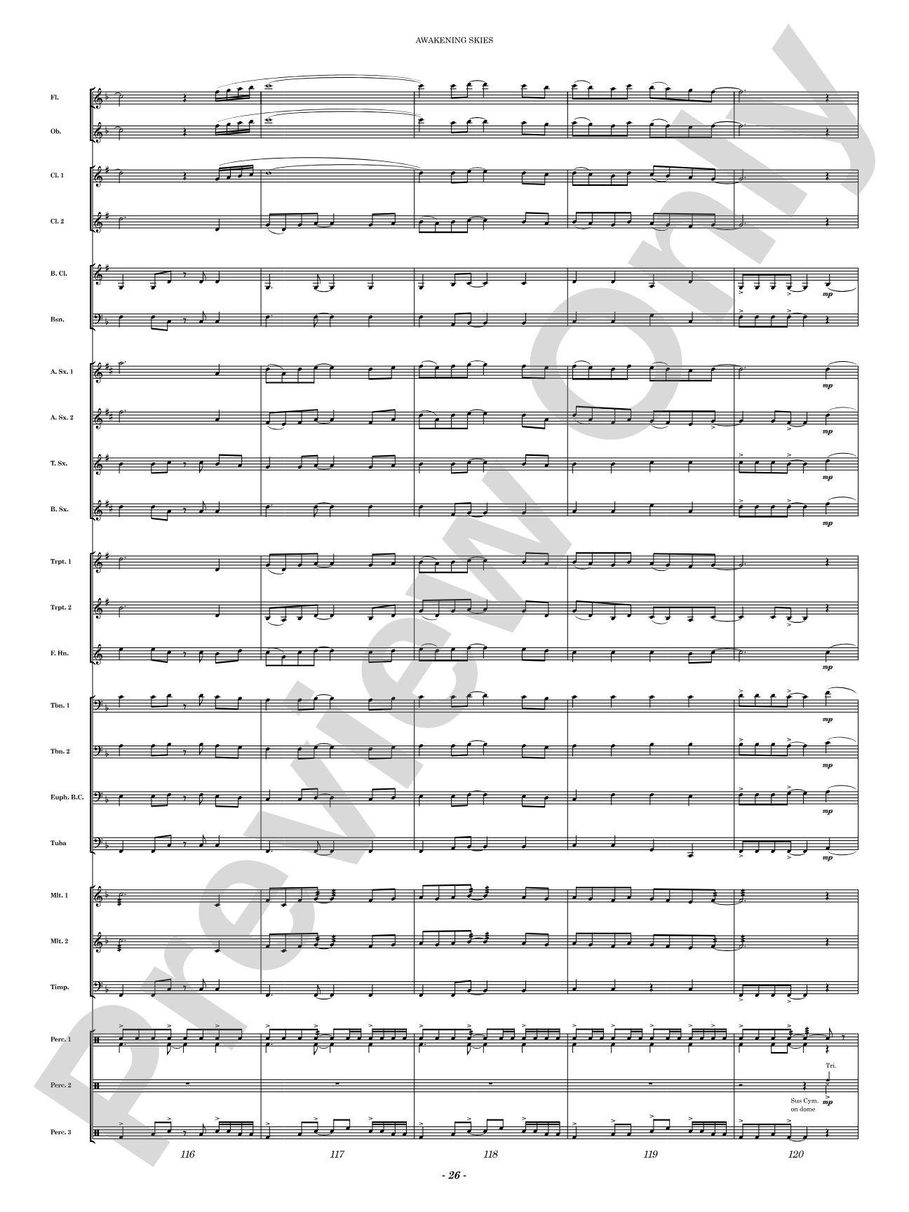 Awakening Skies: Concert Band Conductor Score & Parts