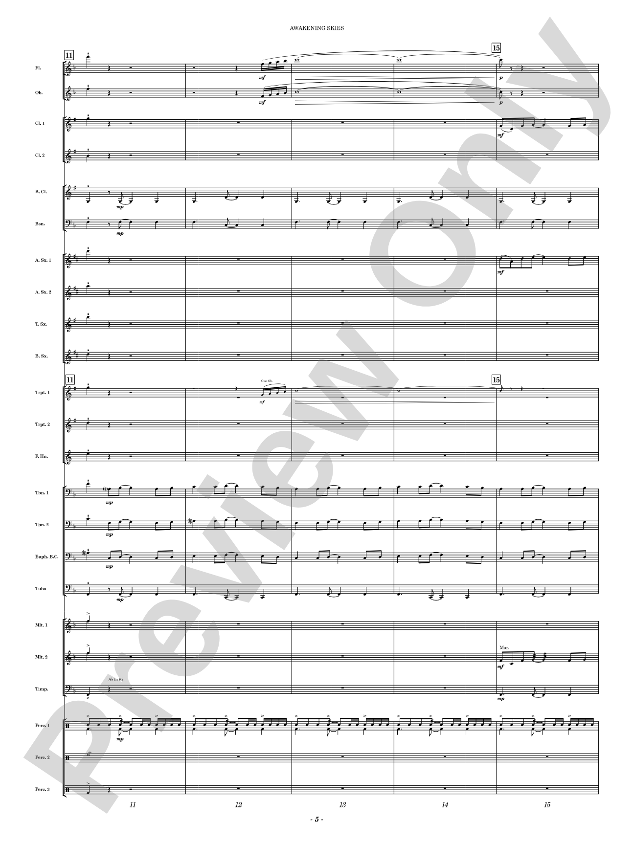 Awakening Skies: Concert Band Conductor Score & Parts