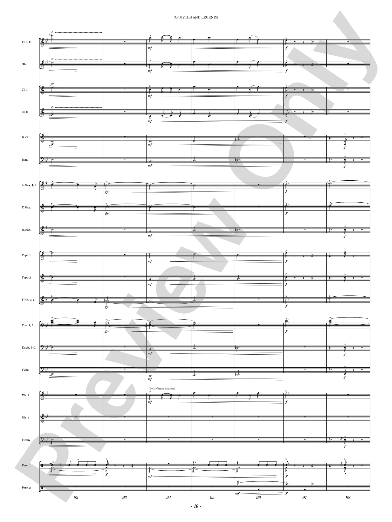 Of Myths and Legends: Concert Band Conductor Score & Parts