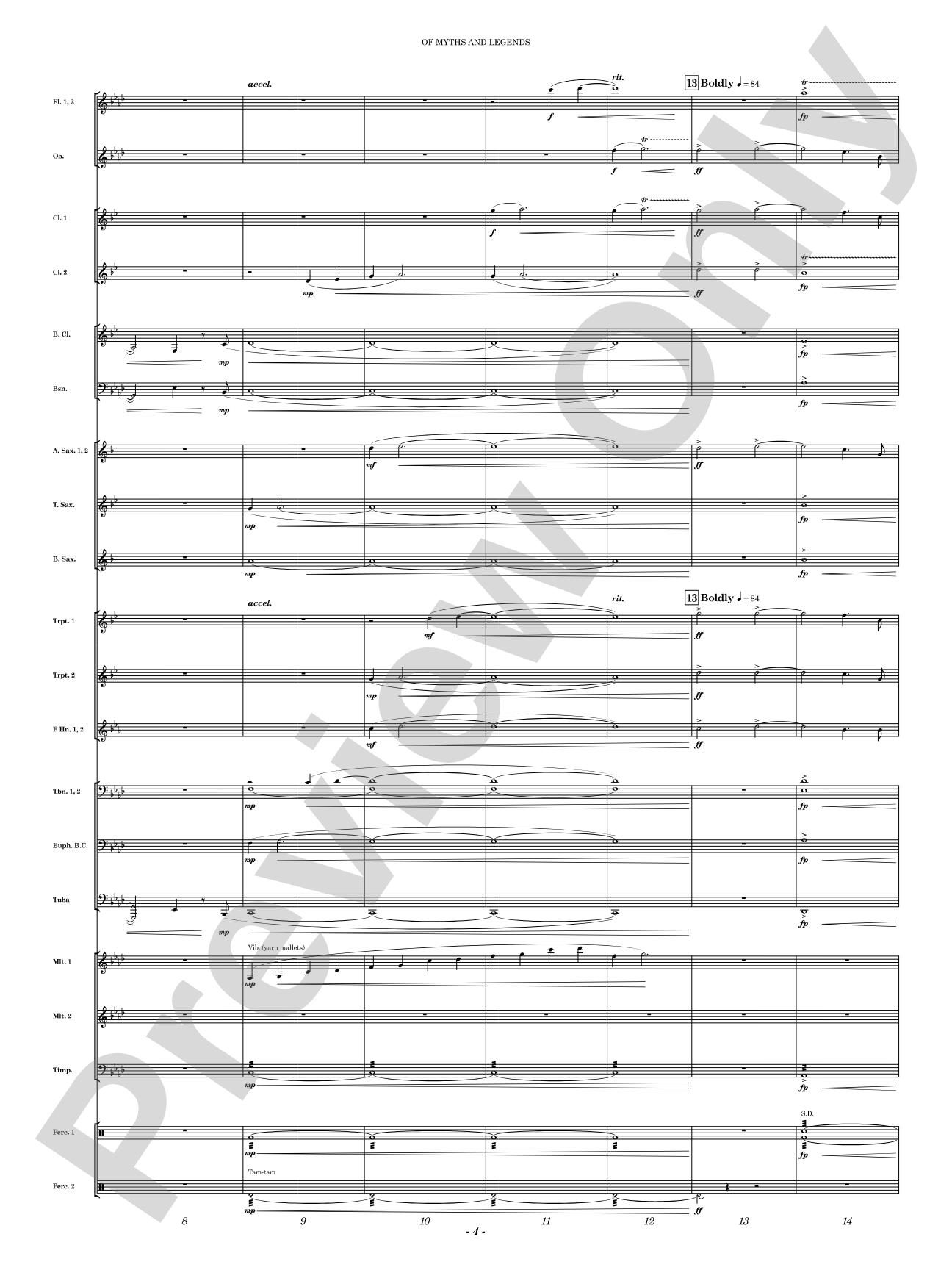 Of Myths and Legends: Concert Band Conductor Score & Parts