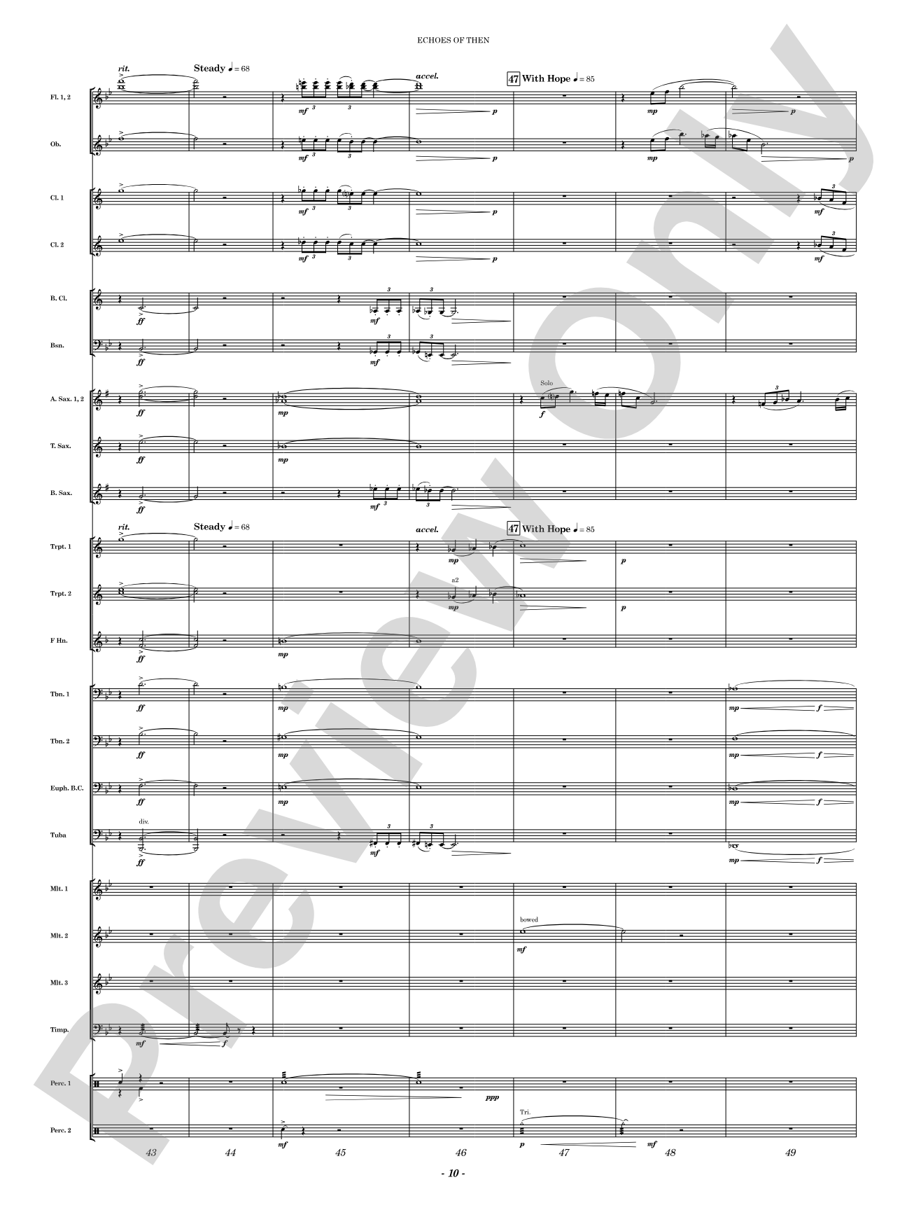 Echoes of Then: Concert Band Conductor Score & Parts